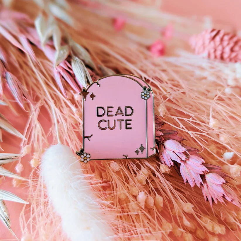 Dead Cute Tombstone Enamel Pin