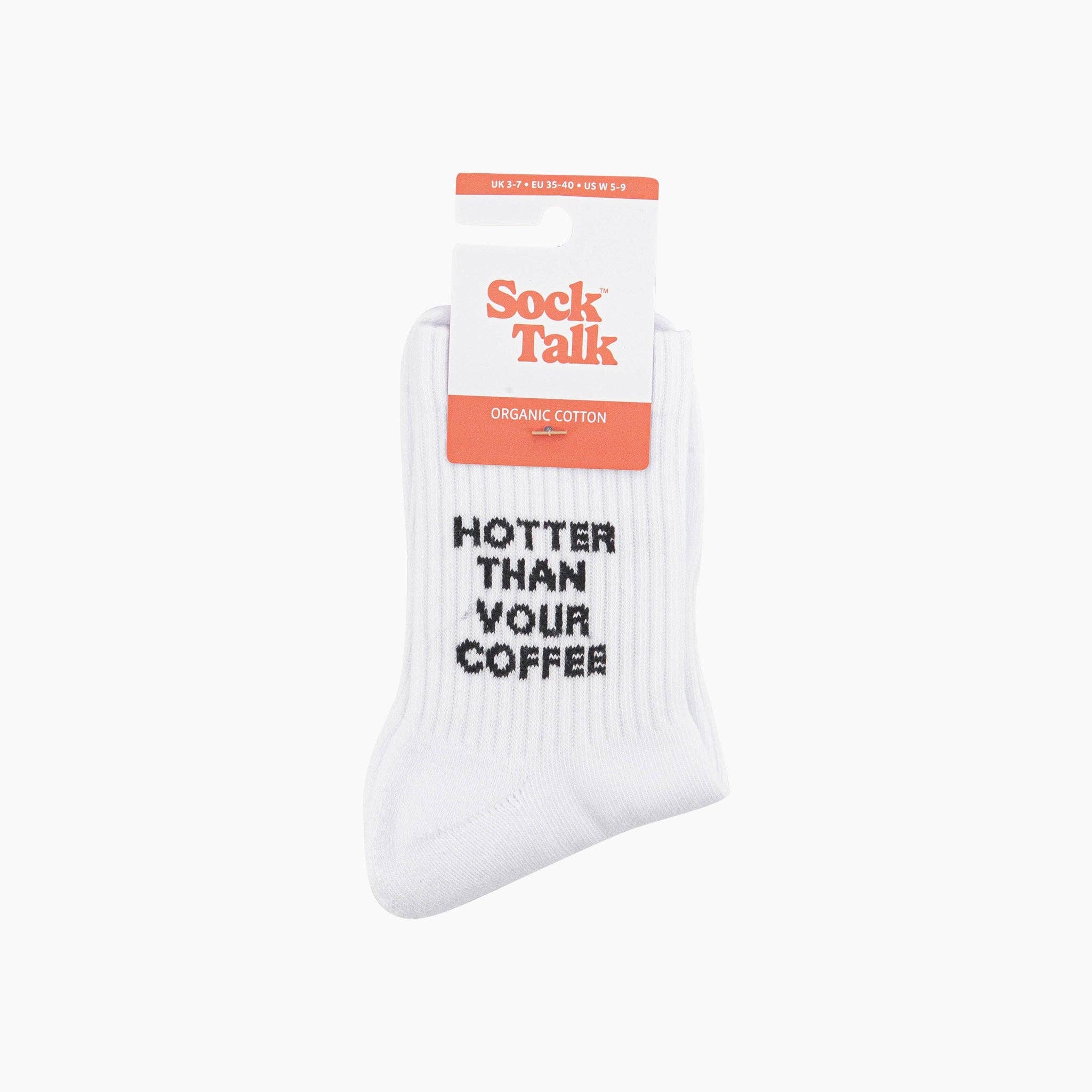 Hotter Than Your Coffee Organic Cotton Sports Socks in White
