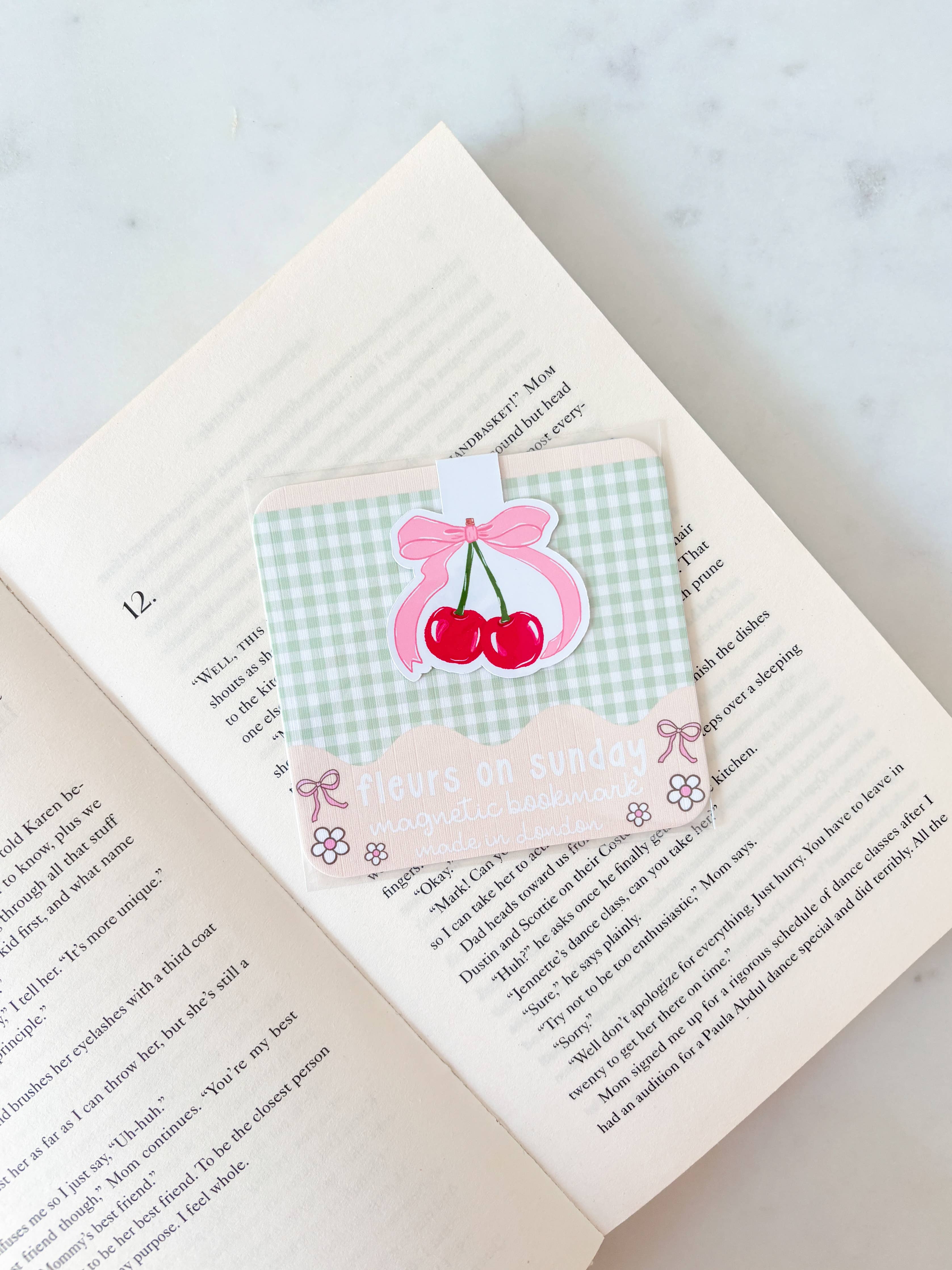 Fleurs on Sunday - Sweet Cherry Magnetic Bookmark