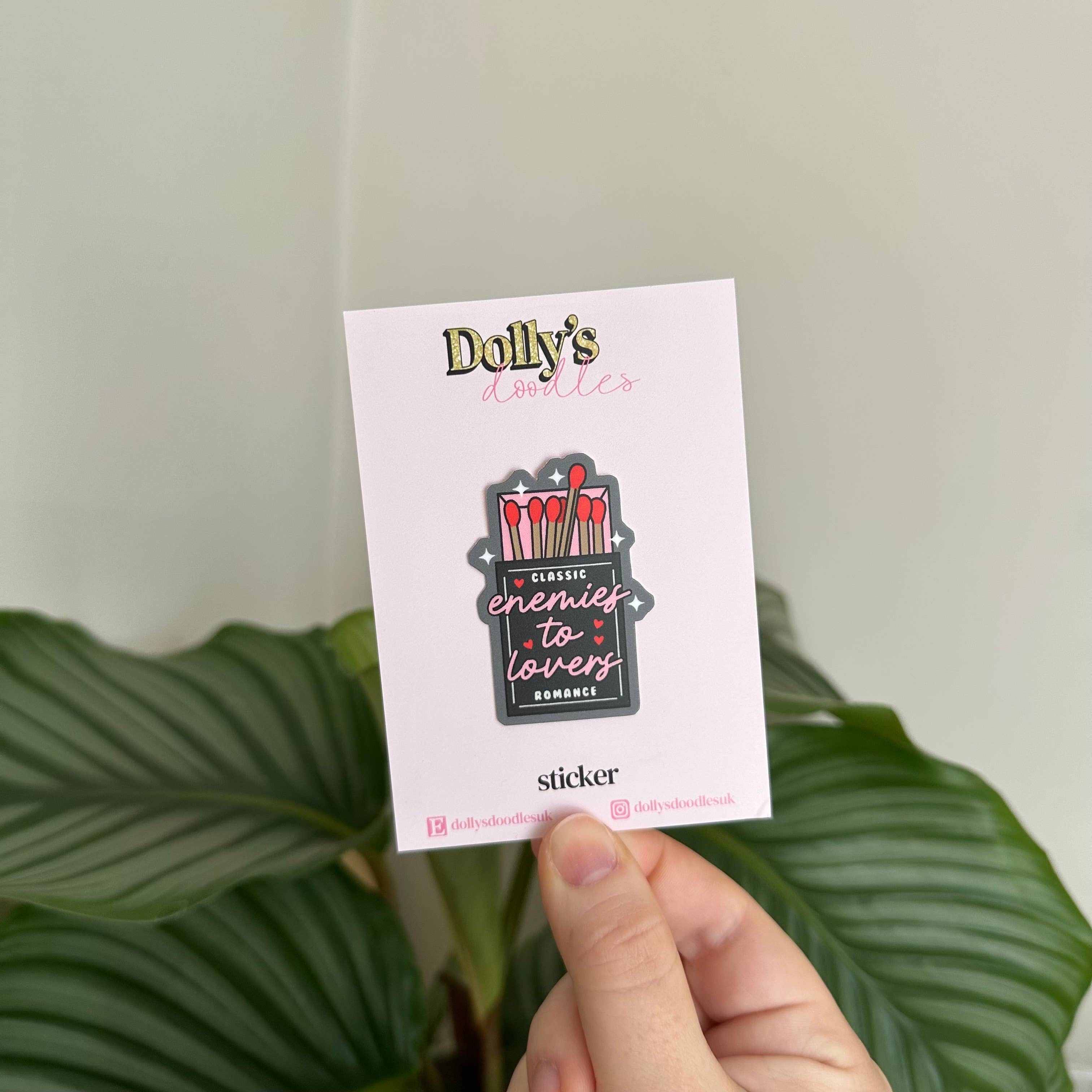 Dolly's Doodles - Enemies to Lovers Matchbox Matte Sticker