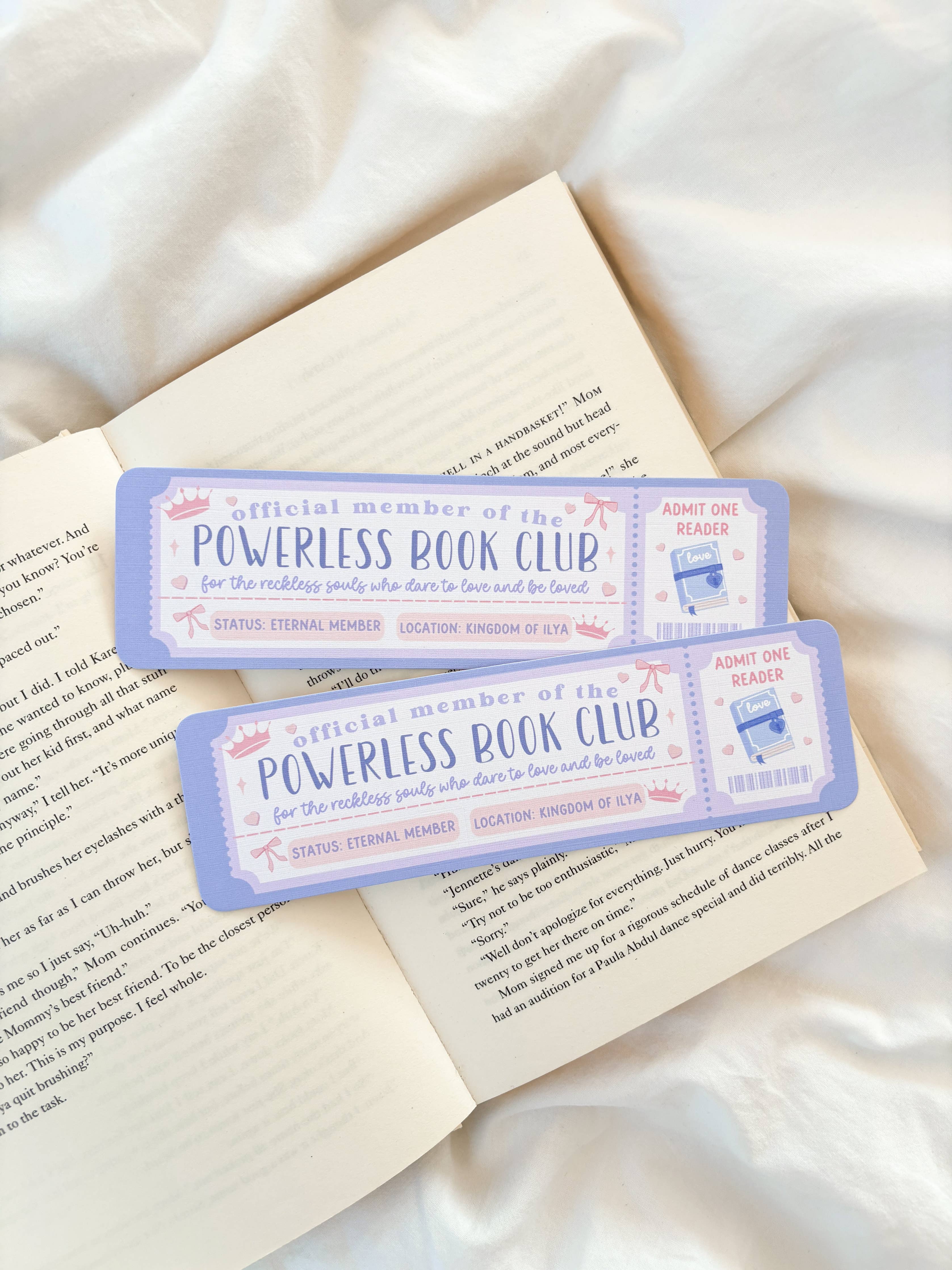 Powerless Book Club Ticket Bookmark