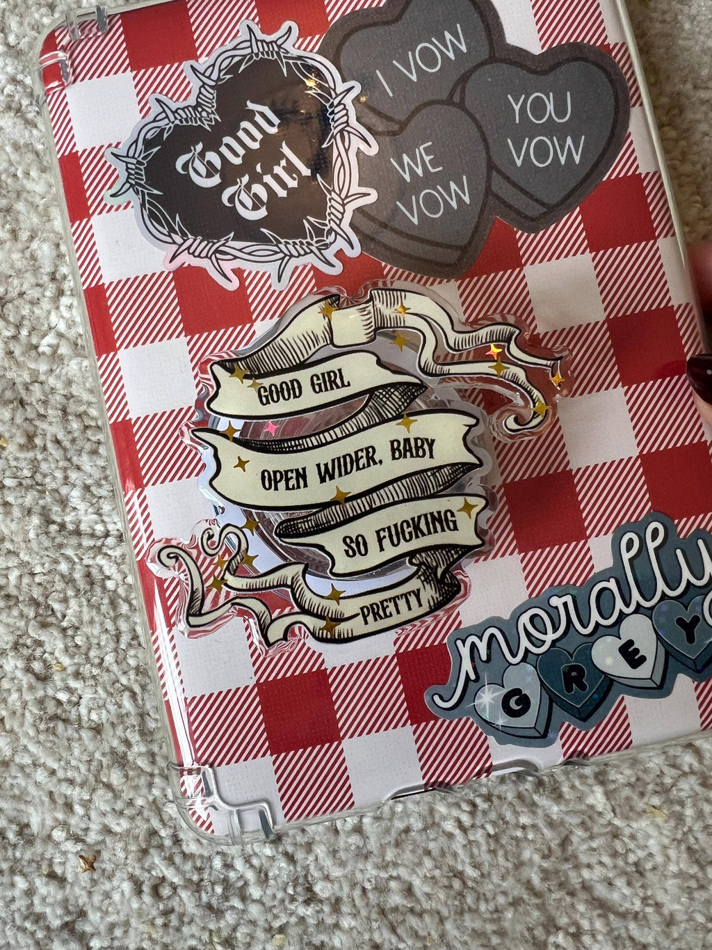 "Good Girl" Luxury Magnetic Kindle Grip & Phone holder