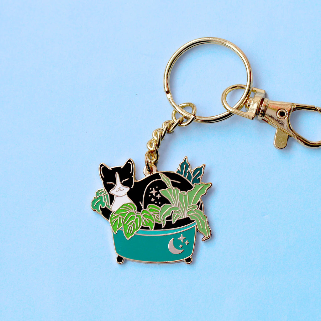 Glitter Punk - Plant Cat Key Chain