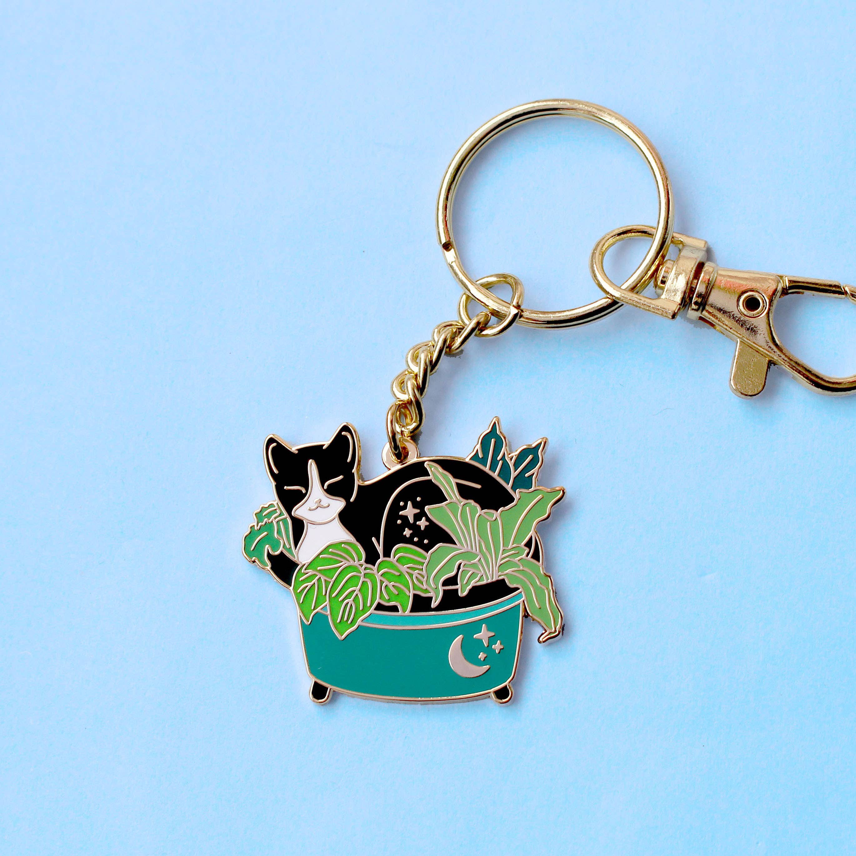 Glitter Punk - Plant Cat Key Chain