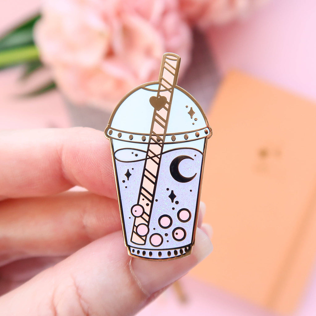Pastel Celestial Boba Enamel Pin