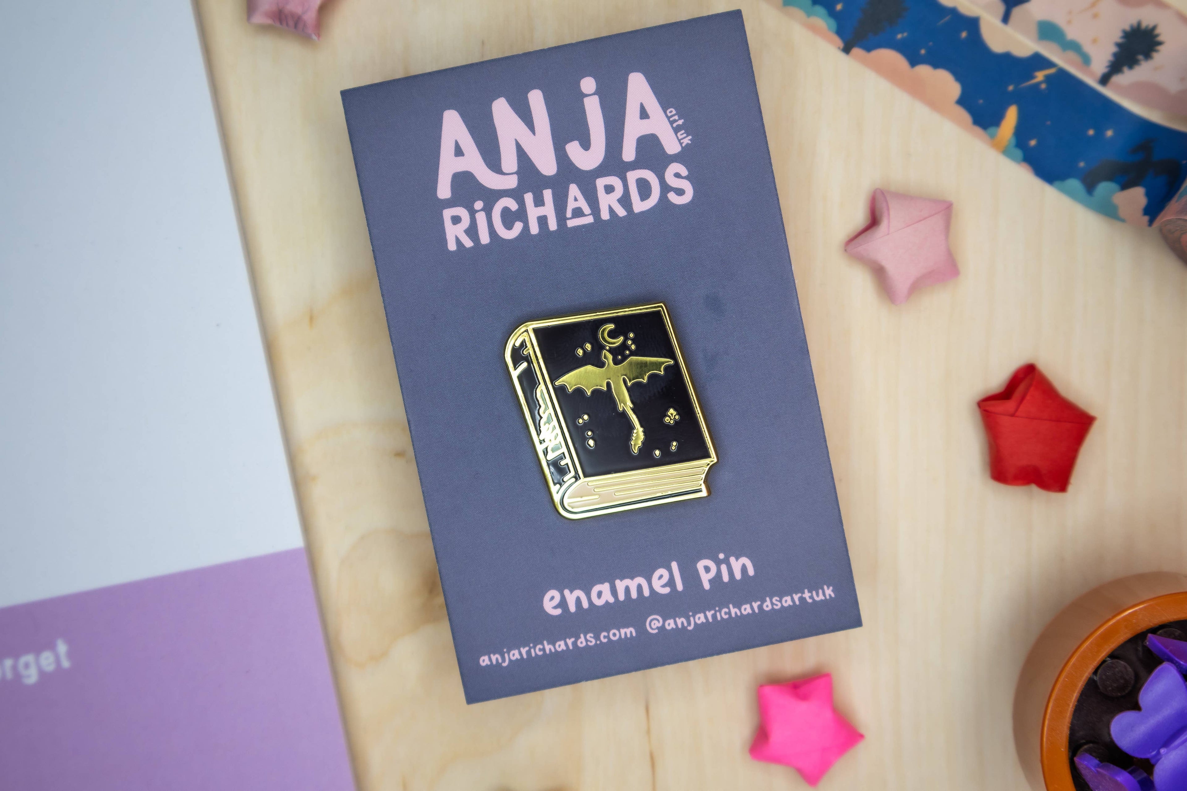 Feather Book Enamel Pin