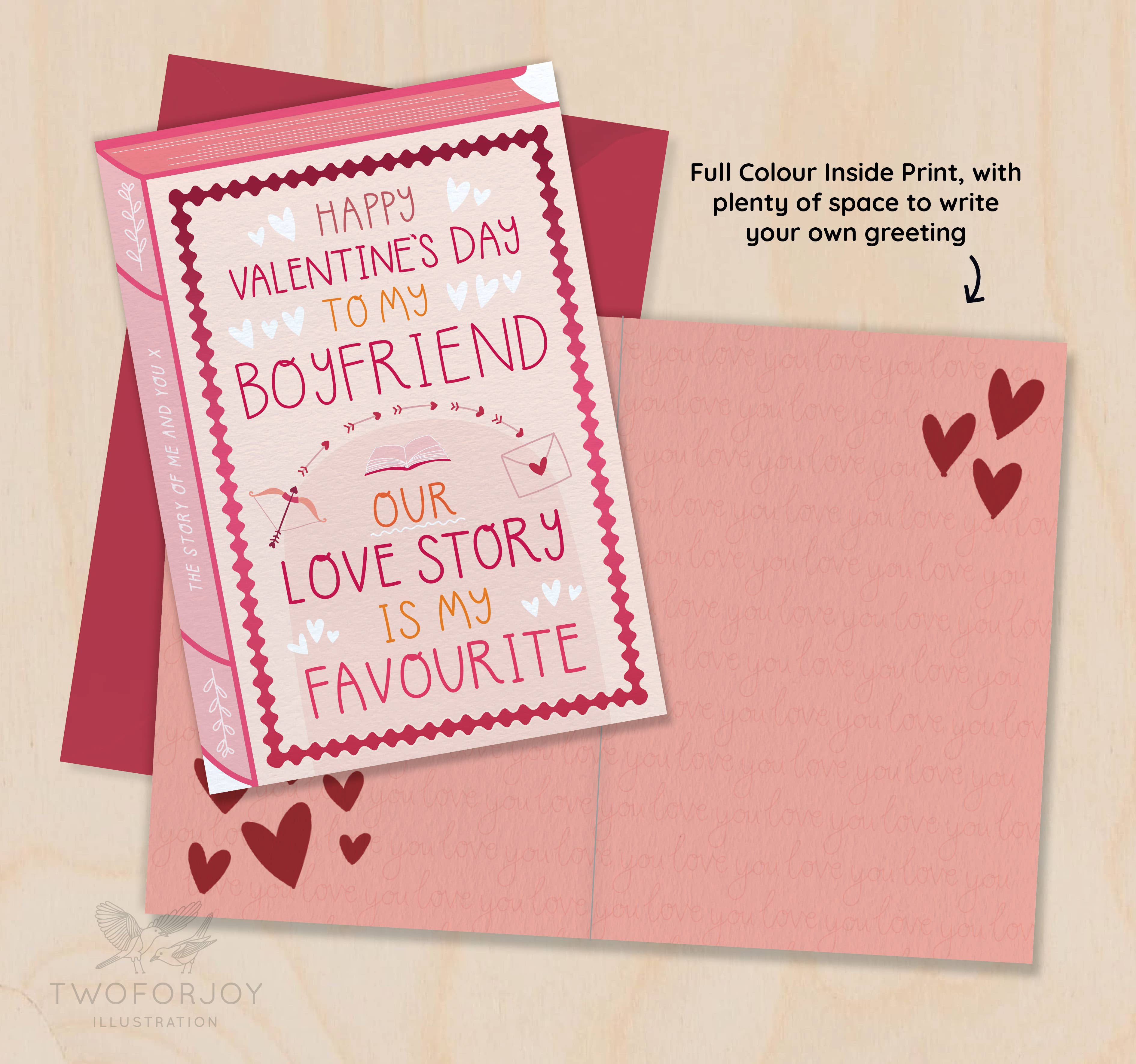 Valentine's Boyfriend - Our Love Story – Book Greeting Card