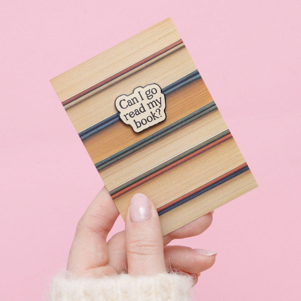 Alphabet Bags - Can I Go Read My Book? Enamel Pin