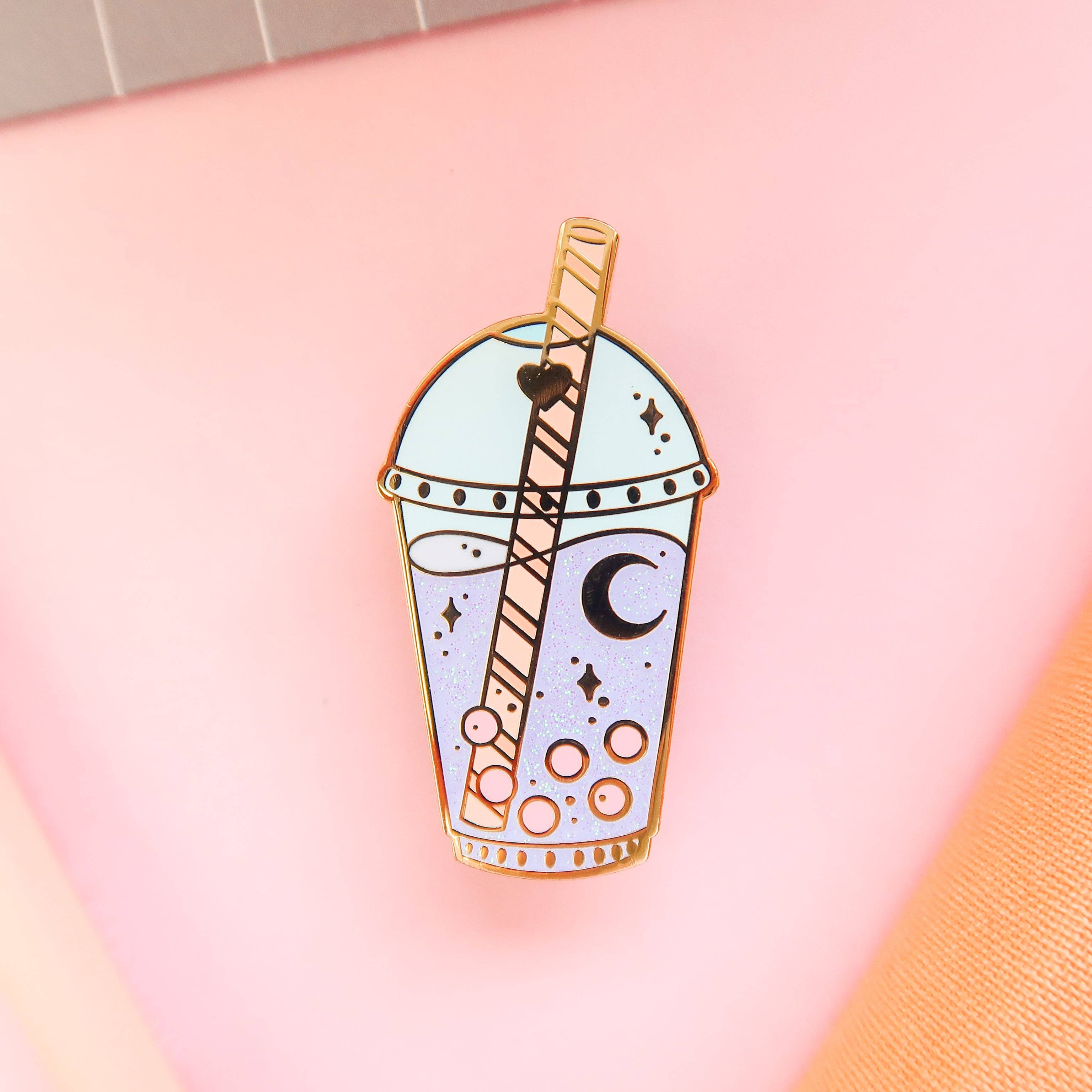 Pastel Celestial Boba Enamel Pin