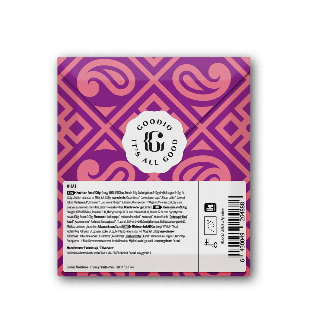Goodio Chocolate - Chai Chocolate 50%