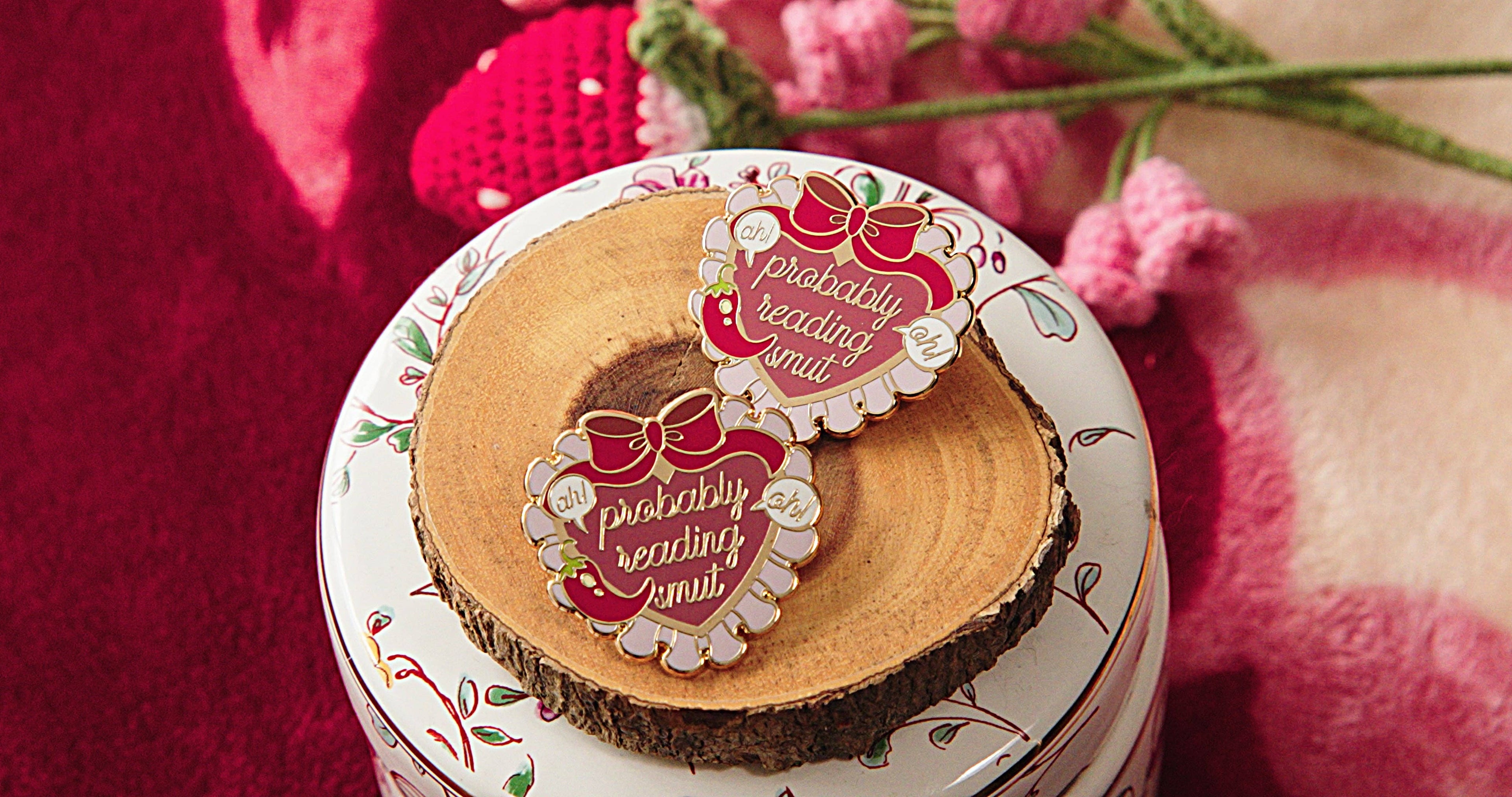 Pin Story "Probably Reading Smut" Bookish Enamel Pin