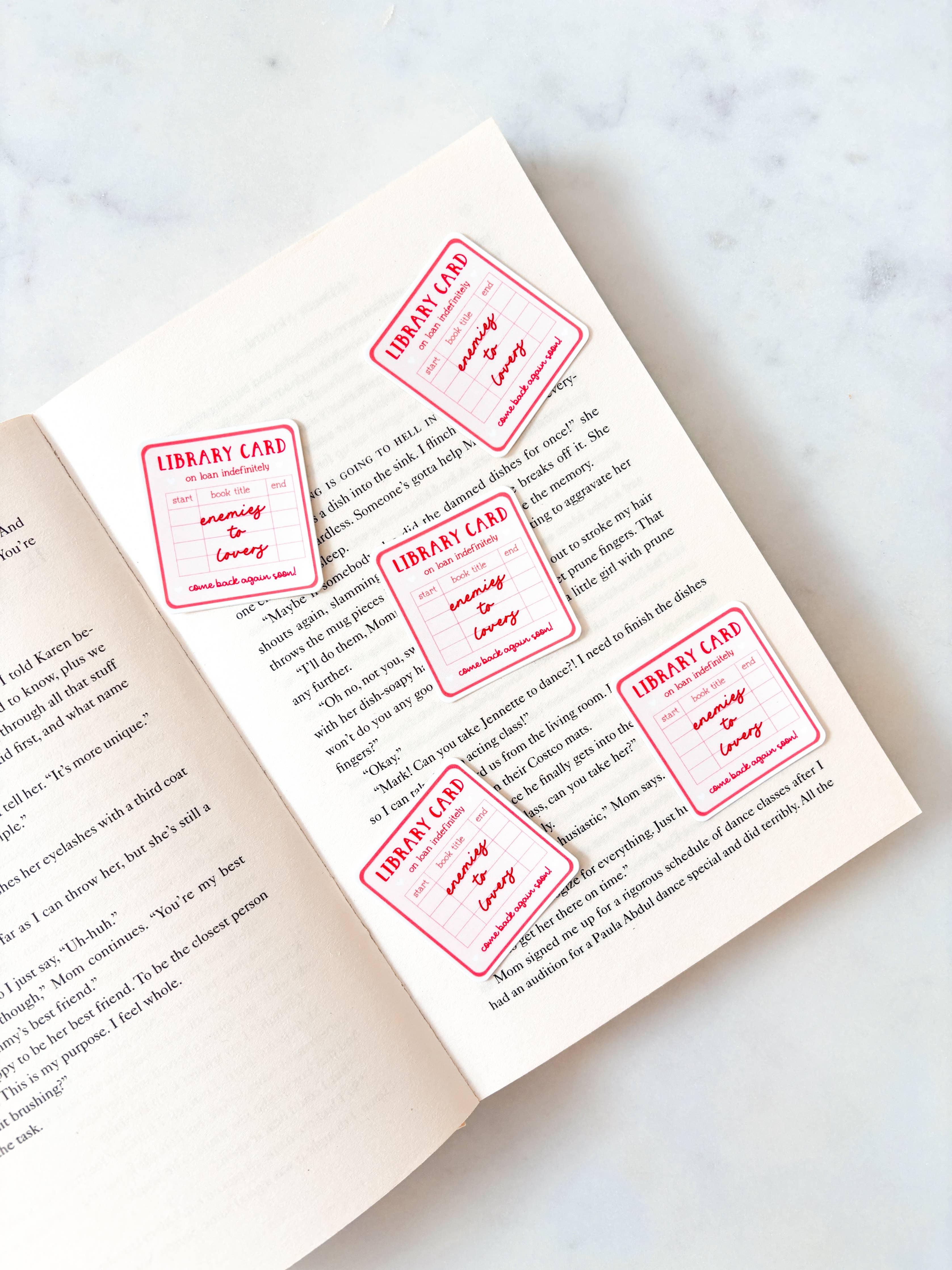 Fleurs on Sunday - Enemies To Lovers Library Card Sticker