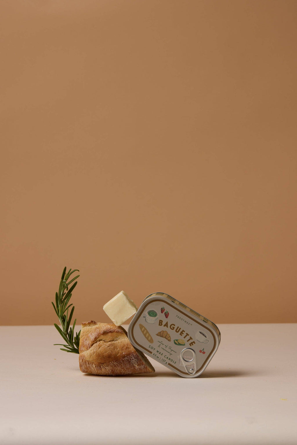 Paddywax Bistro 4.5oz/127g French Baguette Printed Tin Candle - Rosemary Thyme