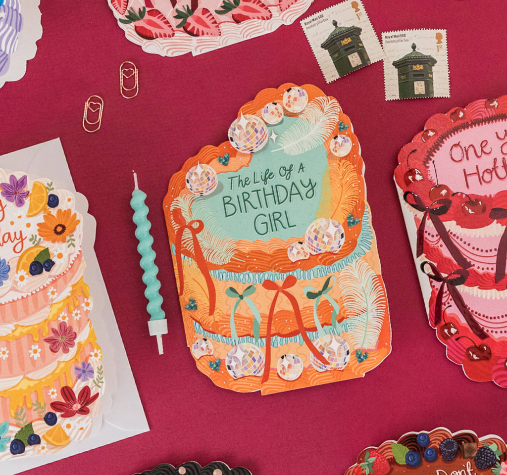 The Life of a Birthday Girl - Cake Shaped Greeting Card