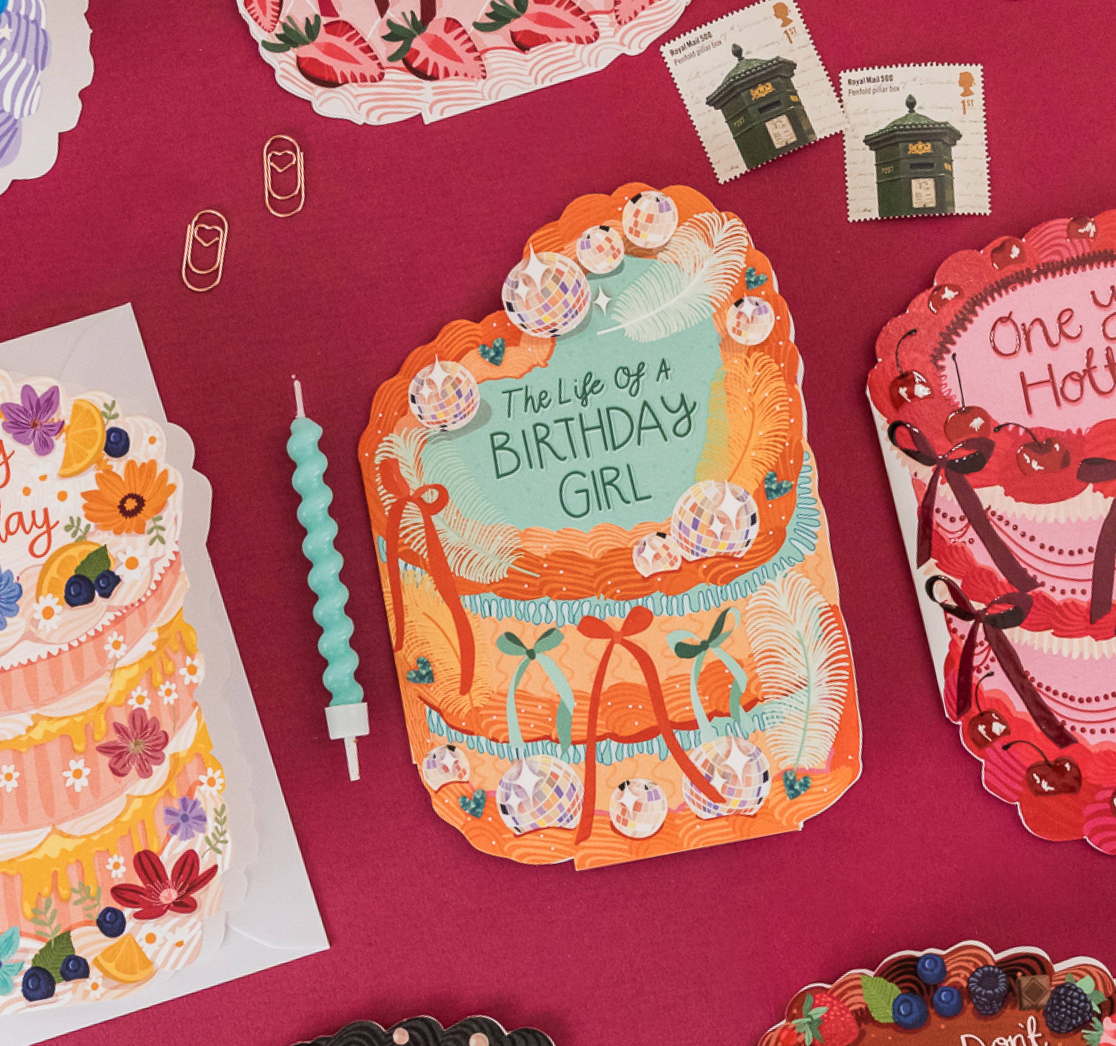The Life of a Birthday Girl - Cake Shaped Greeting Card