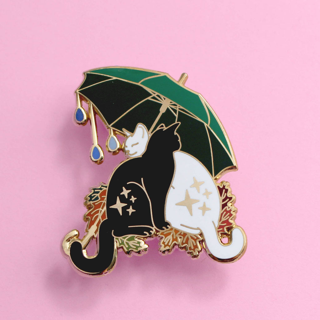Glitter Punk - Umbrella cats enamel pin