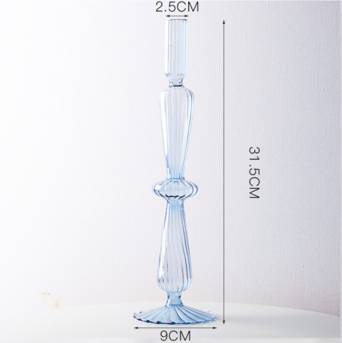 Lace Glass Taper Candle Holder – Colorful Candlestick
