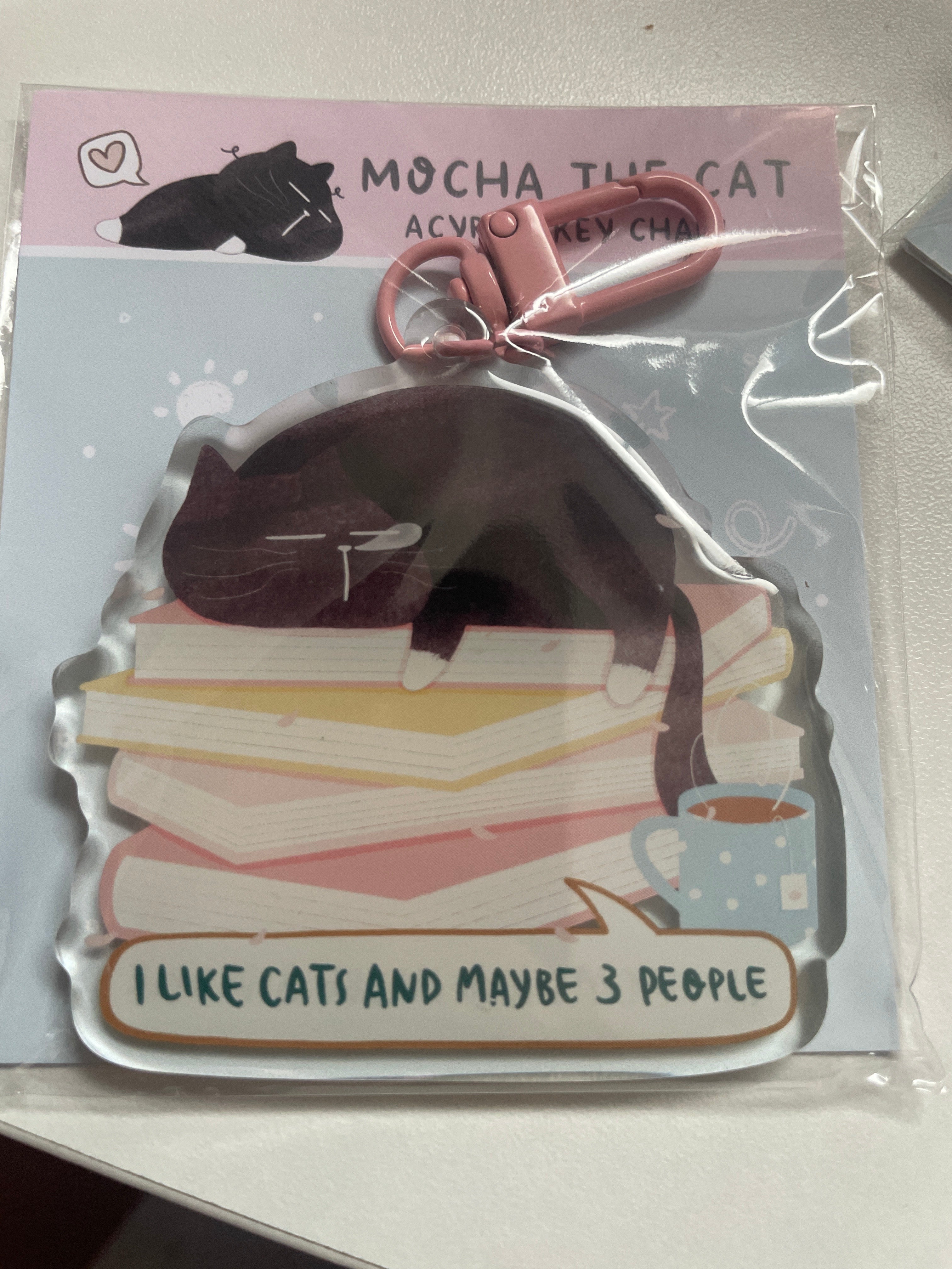 Mocha the Cat - I Like Cats and Maybe 3 People Keychain