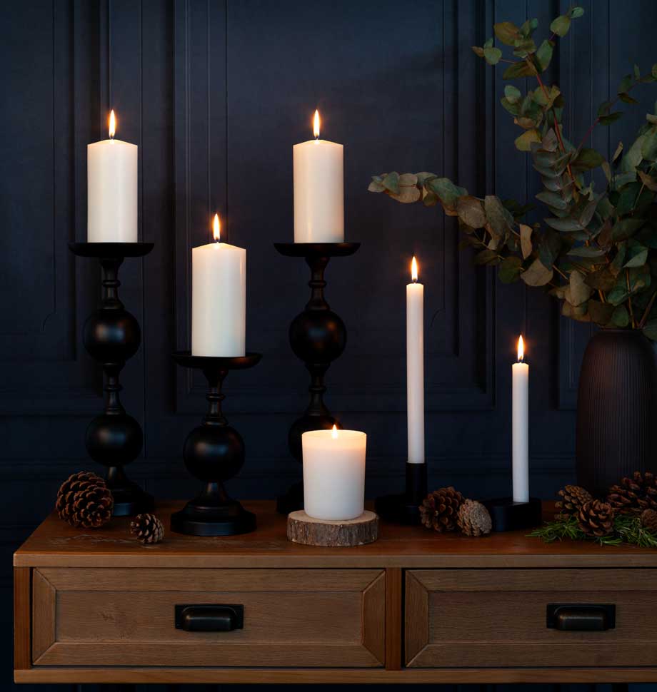 Shearer Candles - White 8 inch Dinner Candles