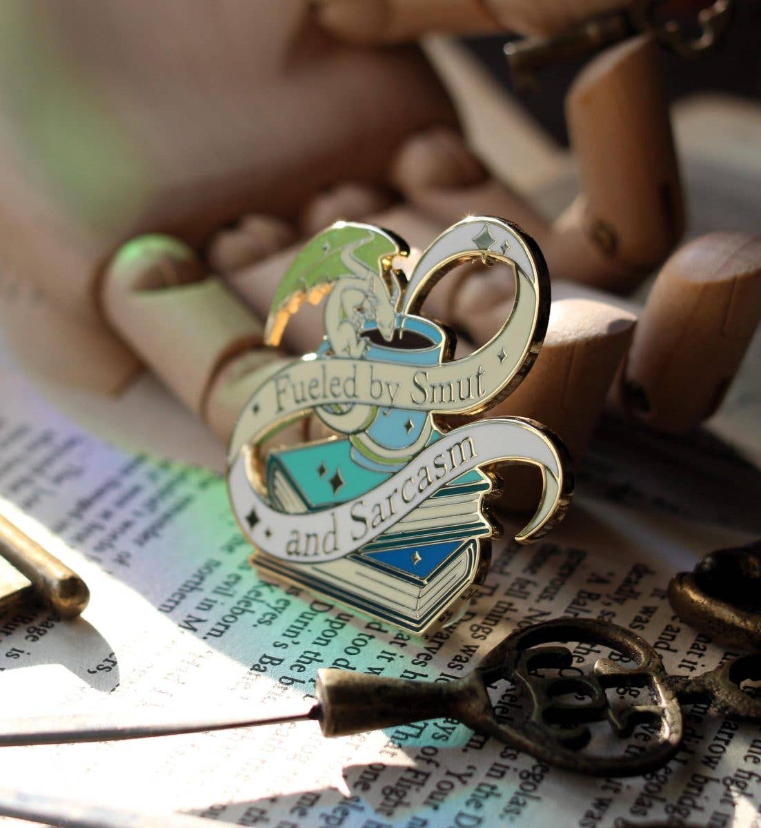 Geek and Artsy - Fueled by Smut and Sarcasm Enamel Pin