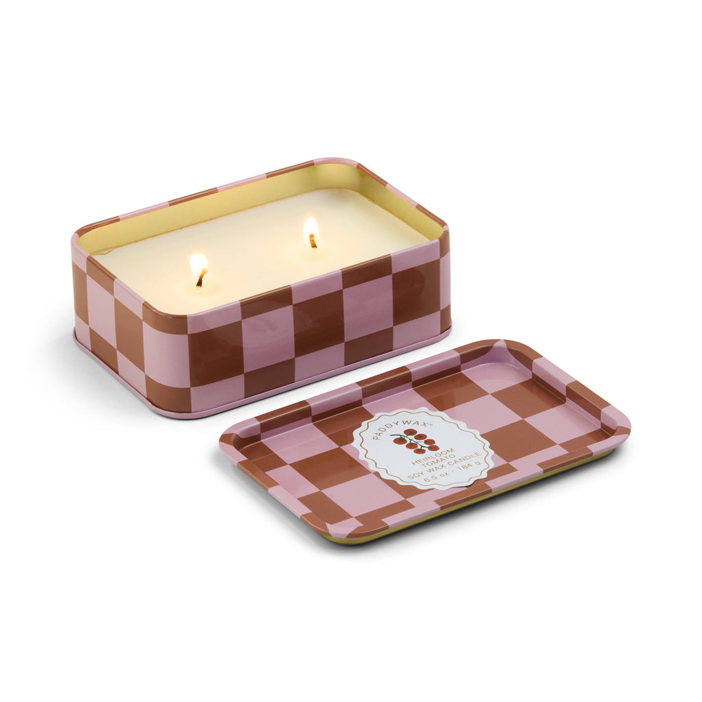 A Dopo 6oz/184g Tomato Printed Tin Candle - Heirloom Tomato