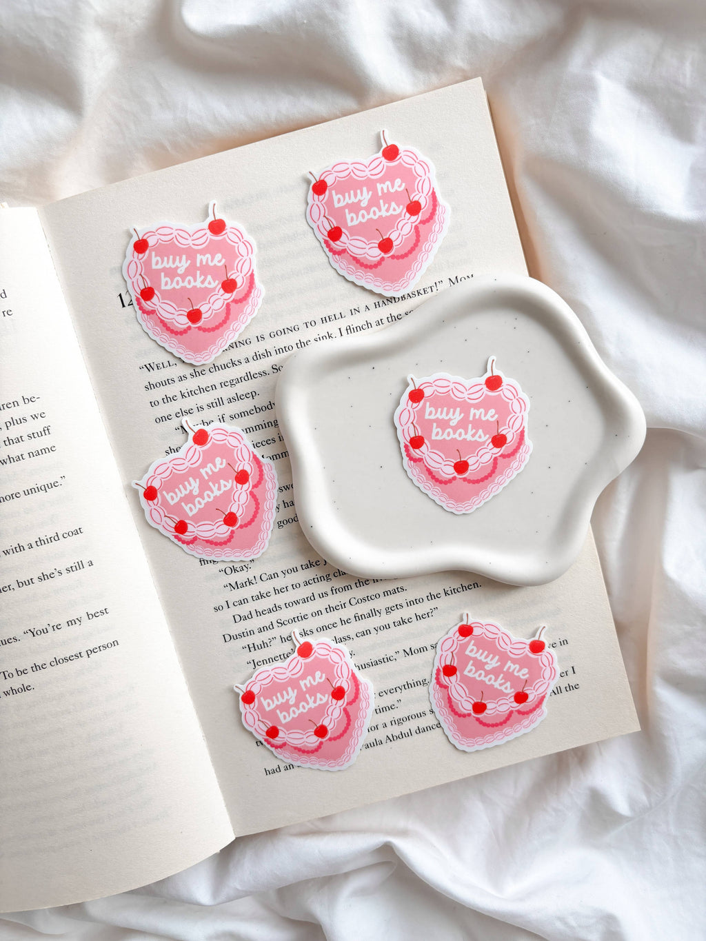 Fleurs on Sunday - Buy Me Books Heart Cake Sticker