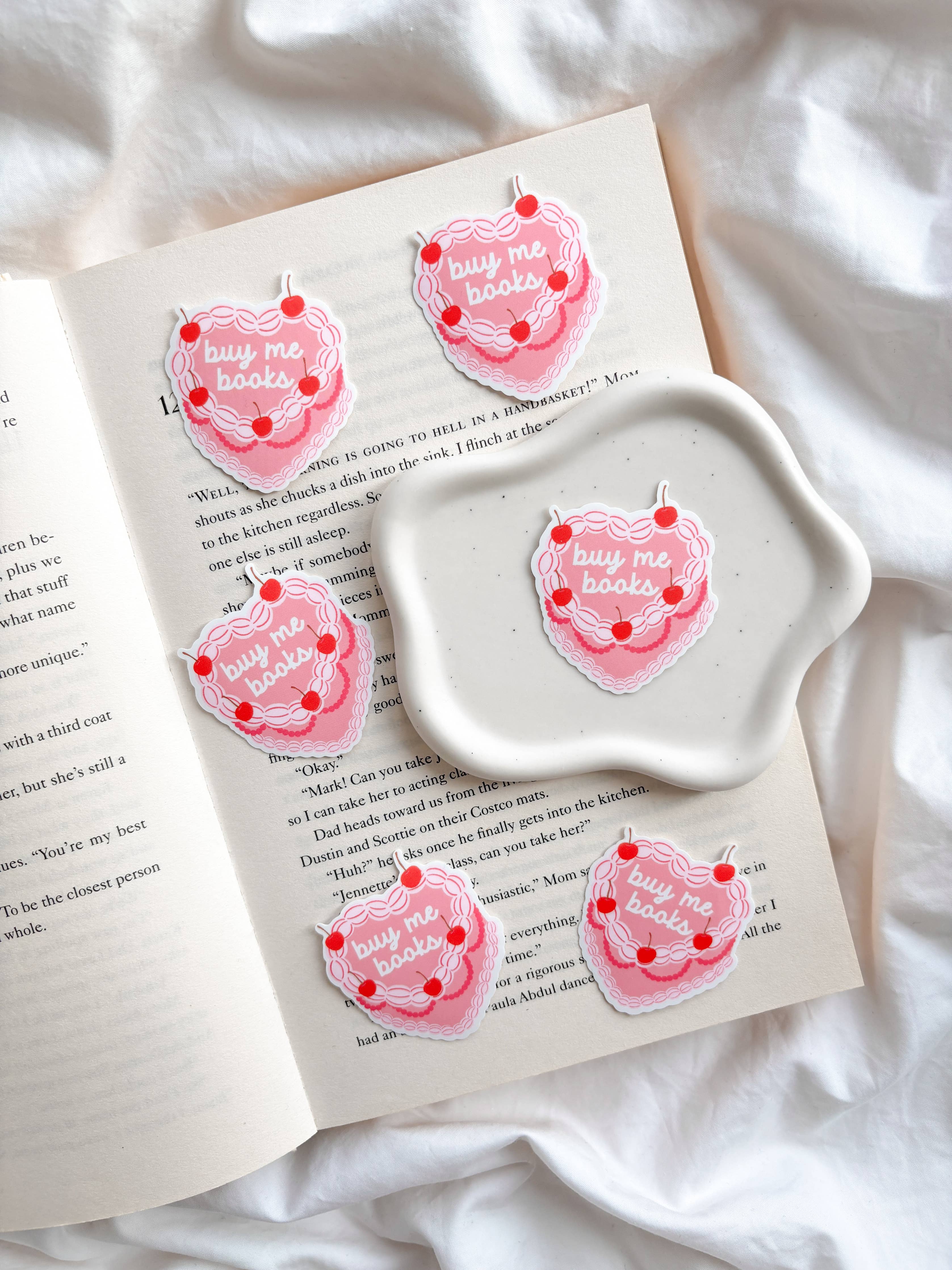Fleurs on Sunday - Buy Me Books Heart Cake Sticker