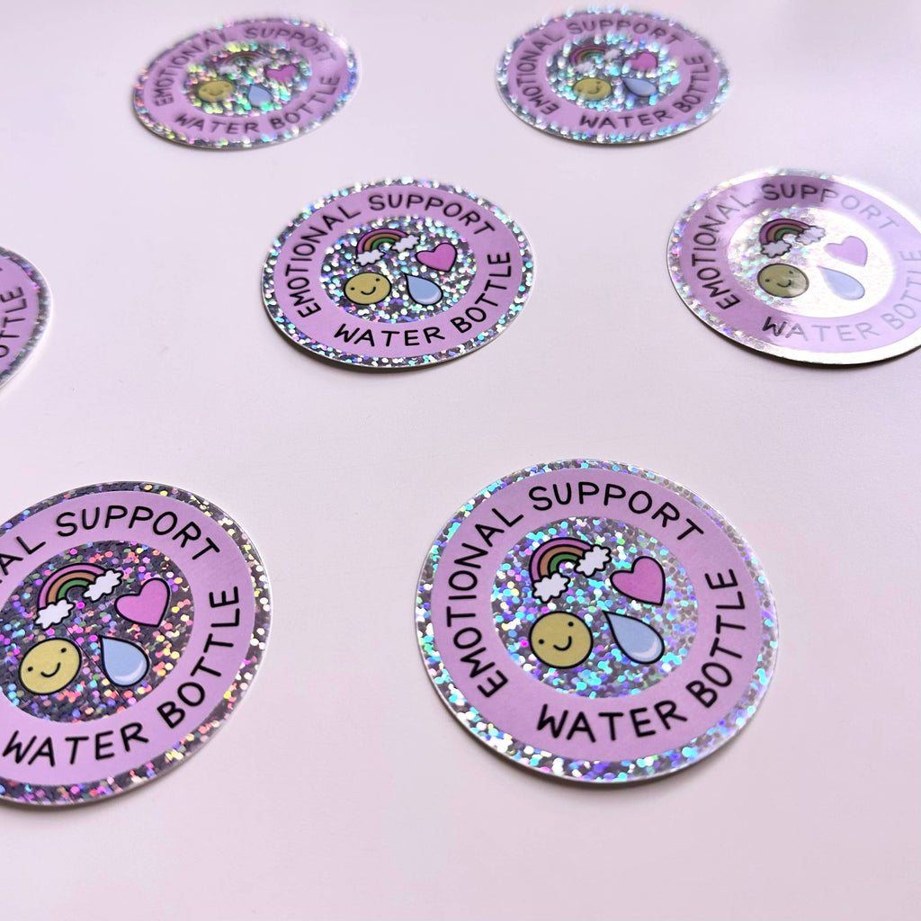 Waterproof Sticker | Water Bottle Pink Smiley Rainbow