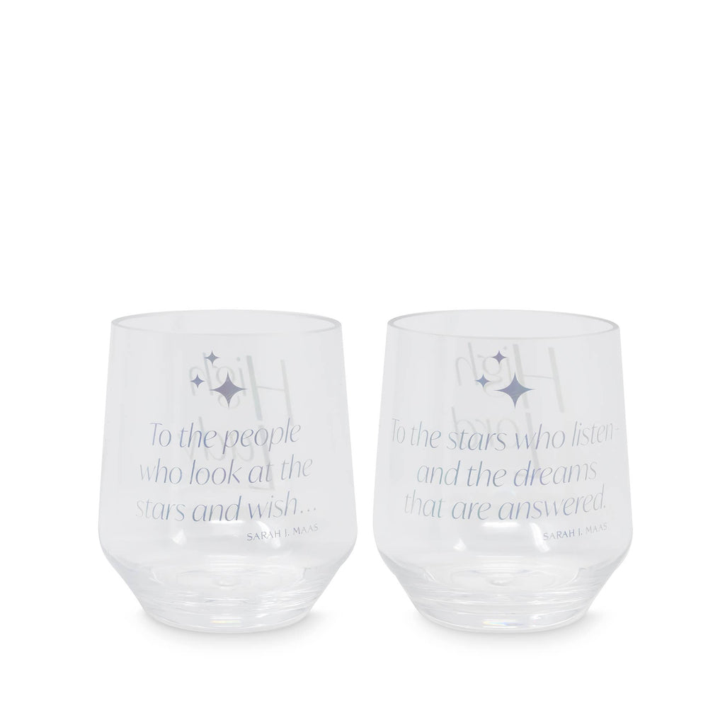 Acrylic Stemless Wine Glass Set, Night Court