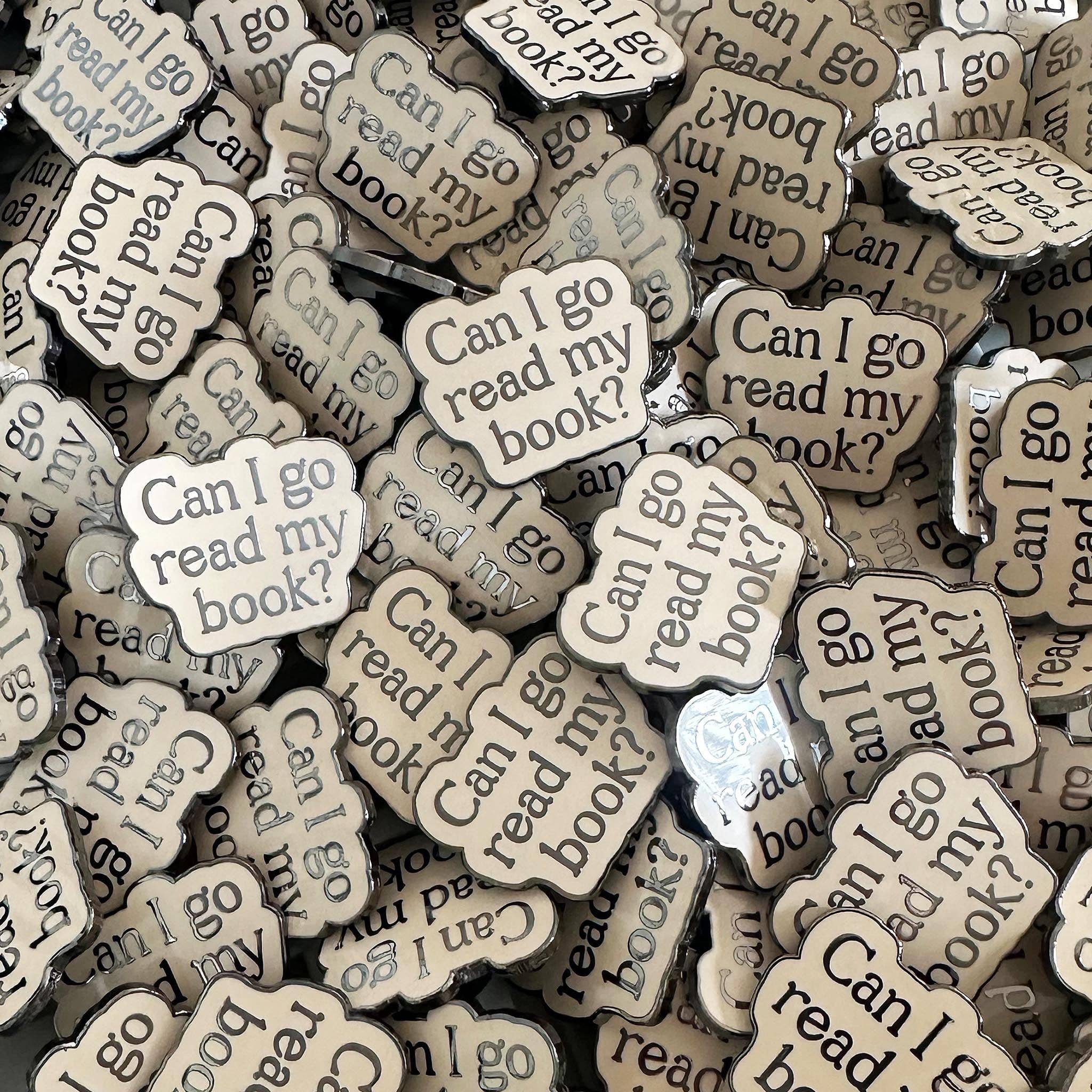 Alphabet Bags - Can I Go Read My Book? Enamel Pin