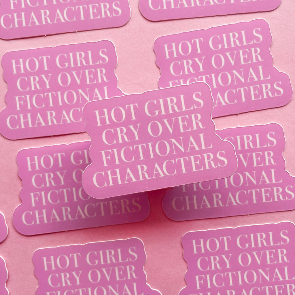 Pink Hot Girls Cry Sticker