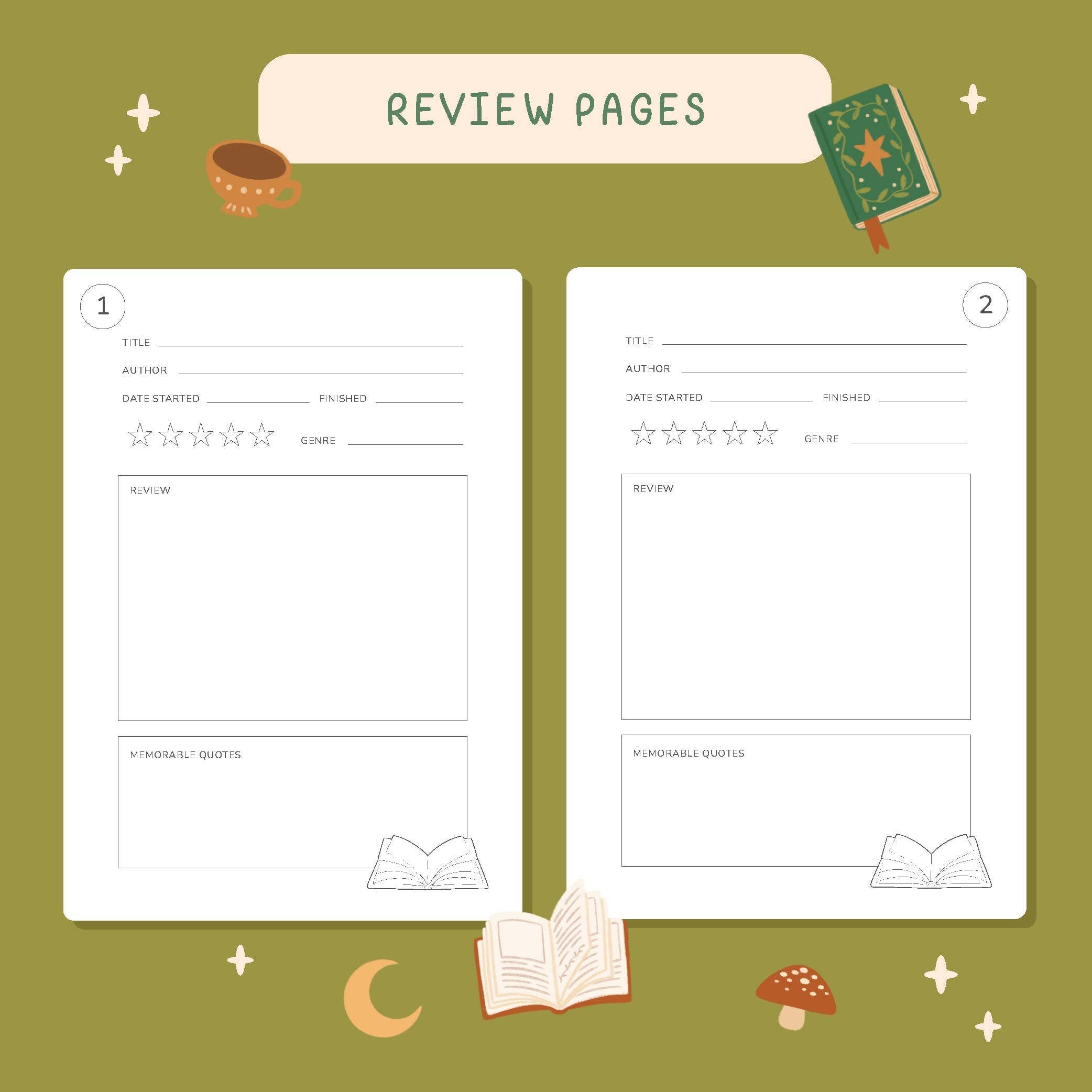 Hopscotch Paper Co. - 50 Page Fantasy Forest Reading Journal