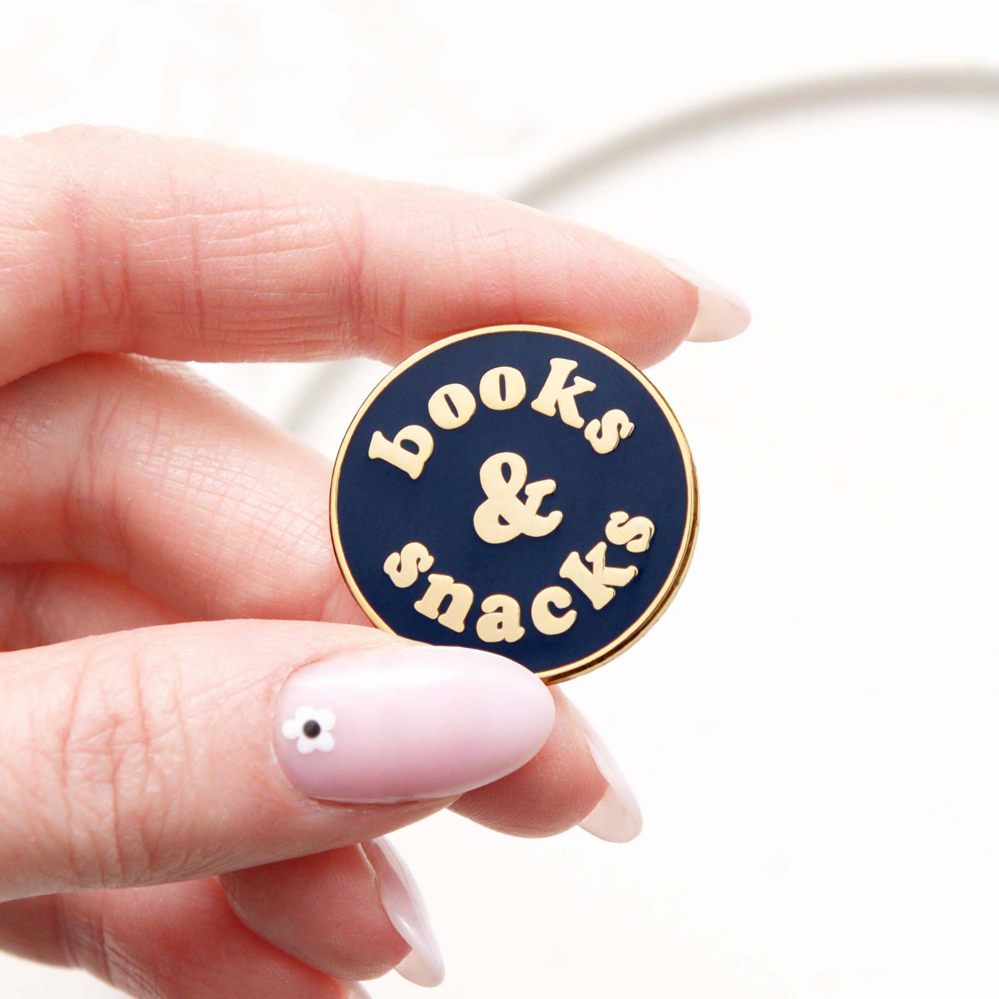 Alphabet Bags - Books & Snacks Enamel Pin