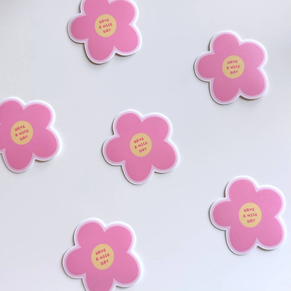 Dolly's Doodles - Have a Nice Day Flower Sticker (Pink)
