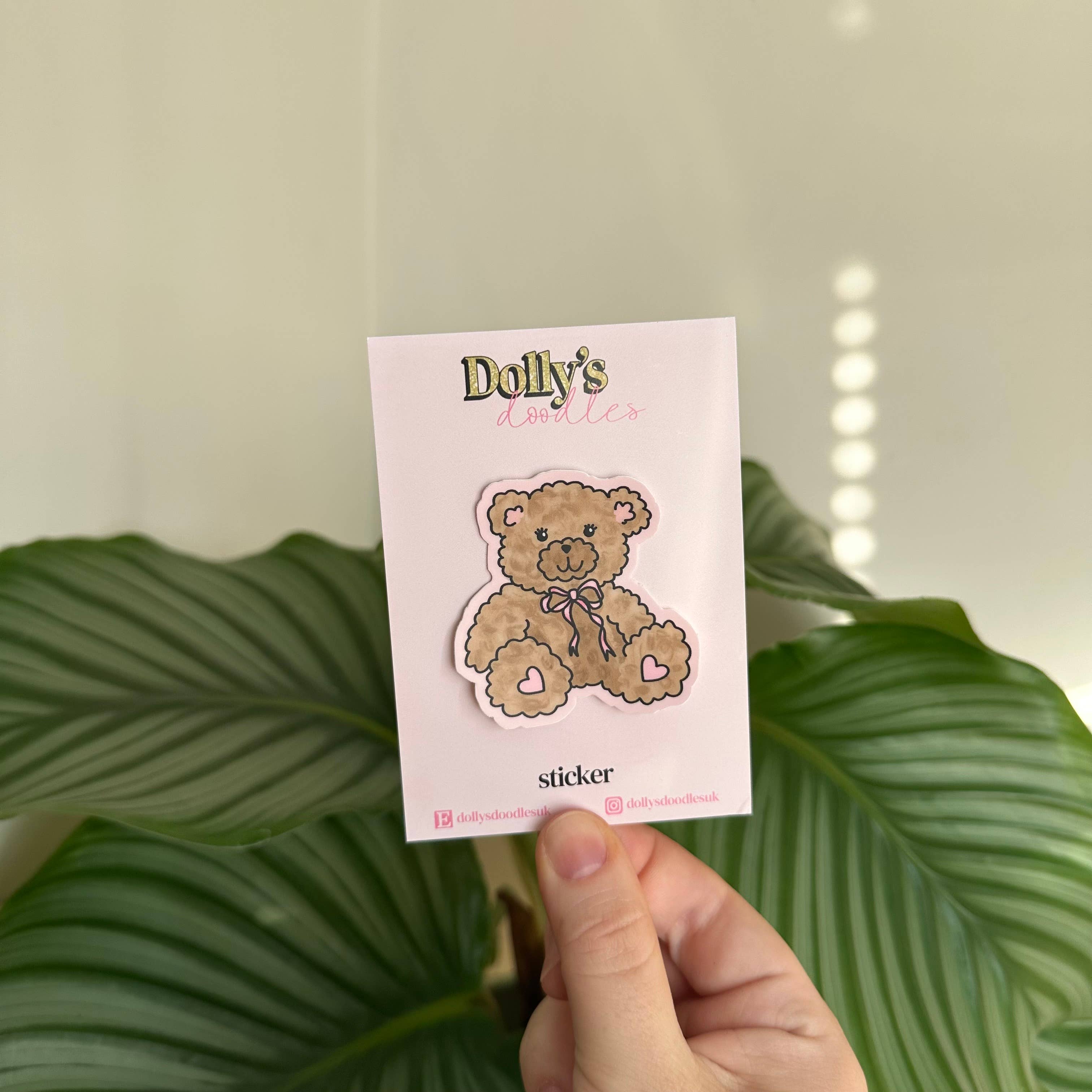 Matte Sticker | Coquette Teddy Pink Cute Gift