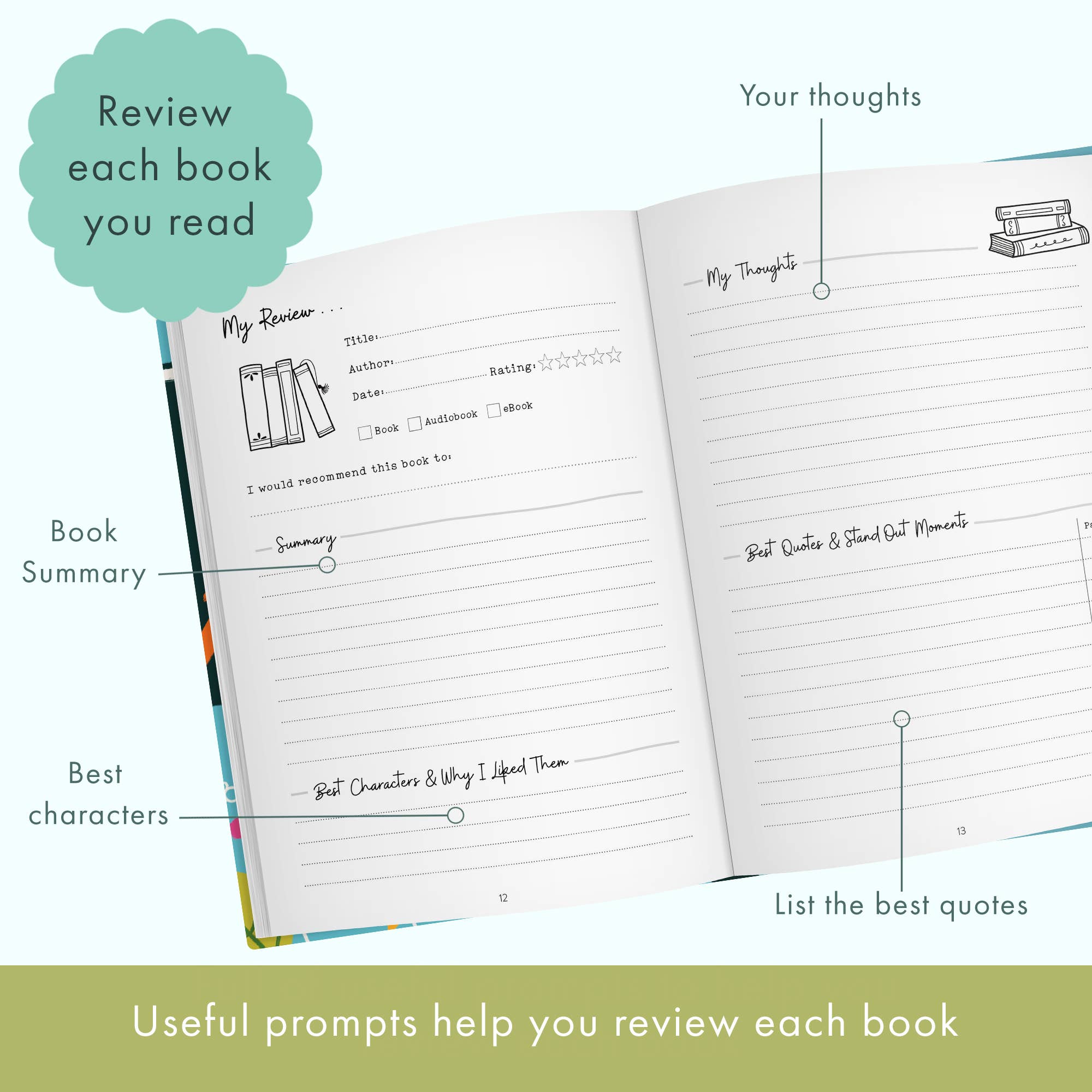 The Reading Journal | Book Tracker | Gift for Book Lovers