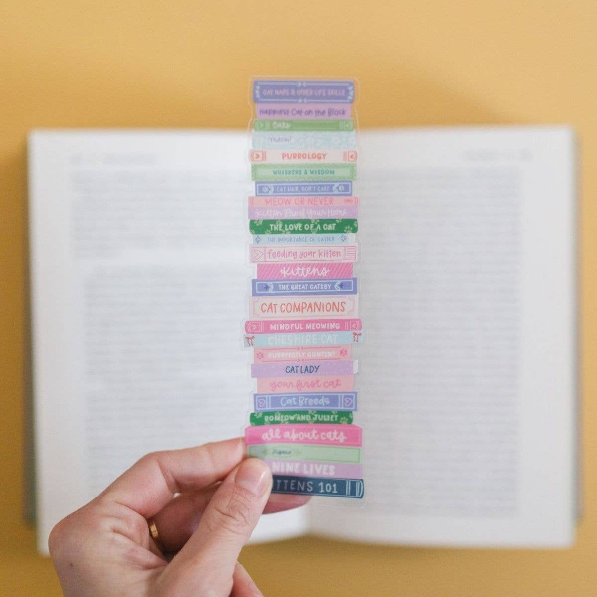 Cat Lover Book Stack Transparent Bookmark