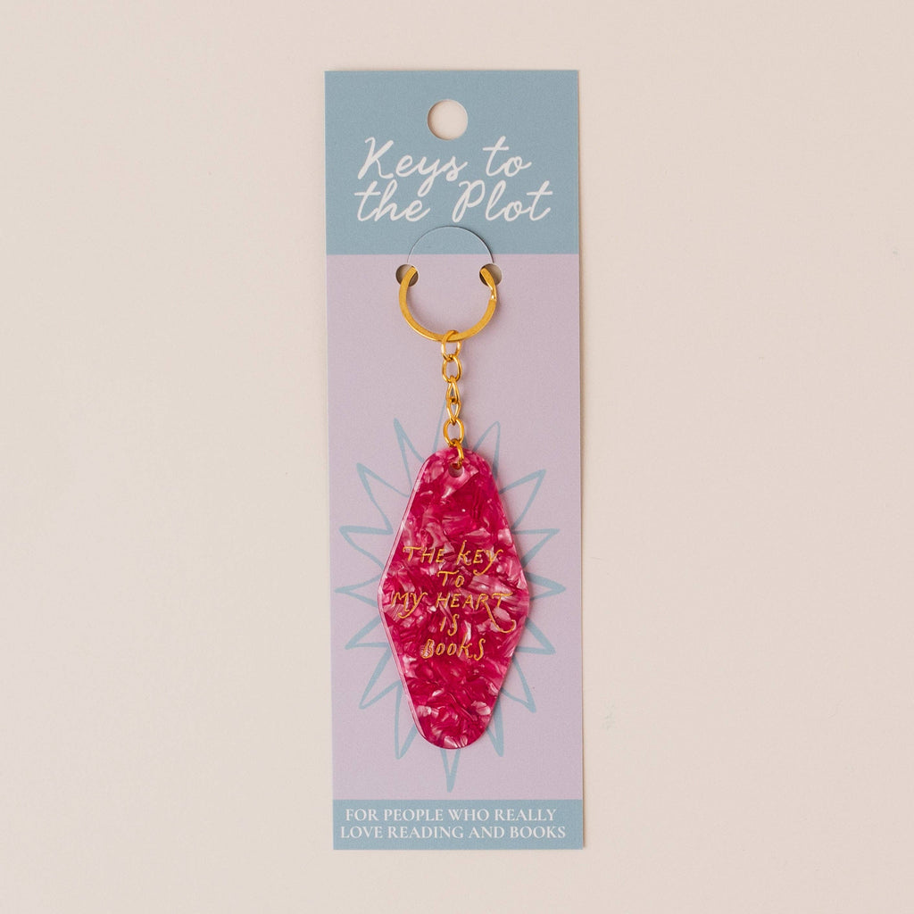 THE KEY TO MY HEART IS BOOKS Book Lover Motel Keyring