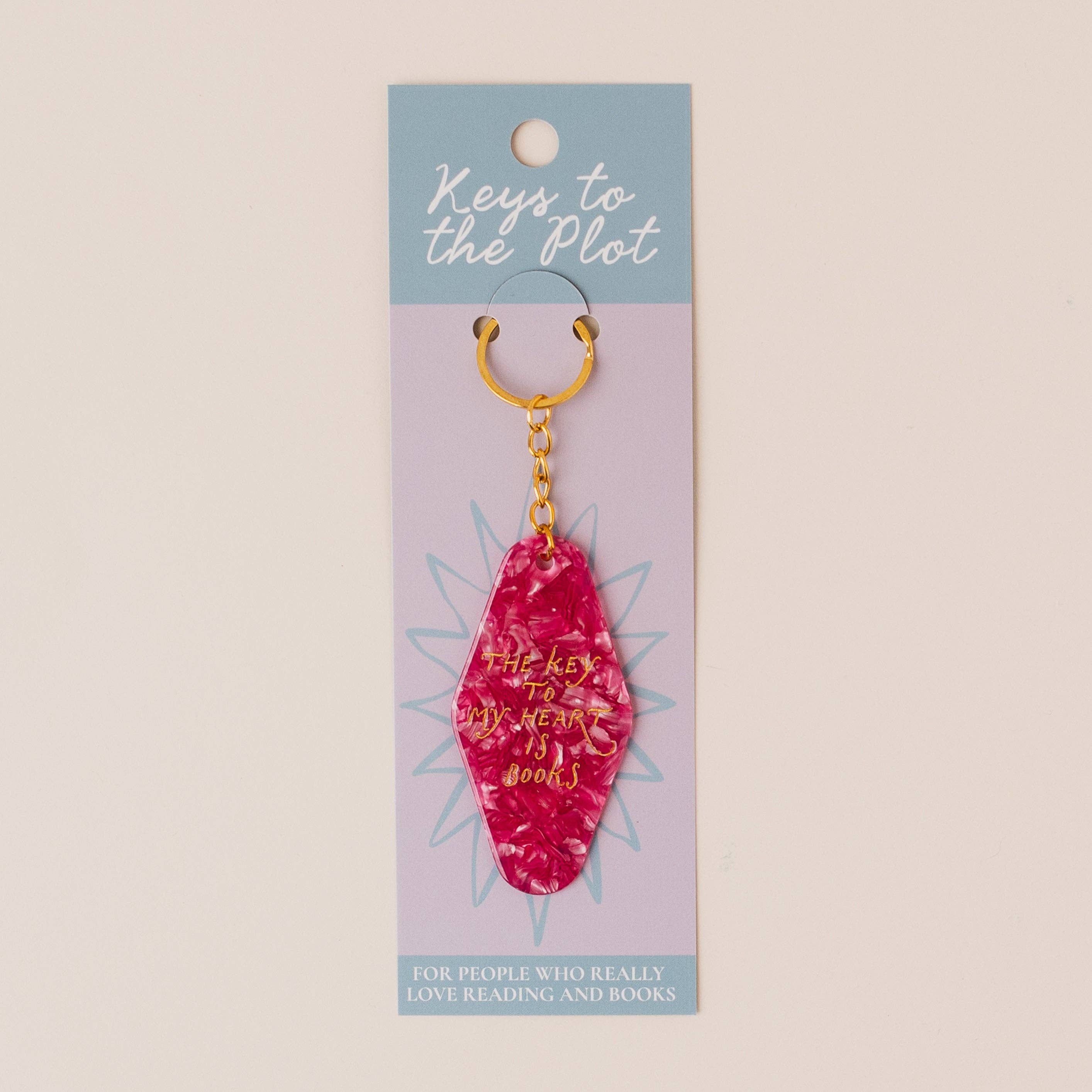 THE KEY TO MY HEART IS BOOKS Book Lover Motel Keyring
