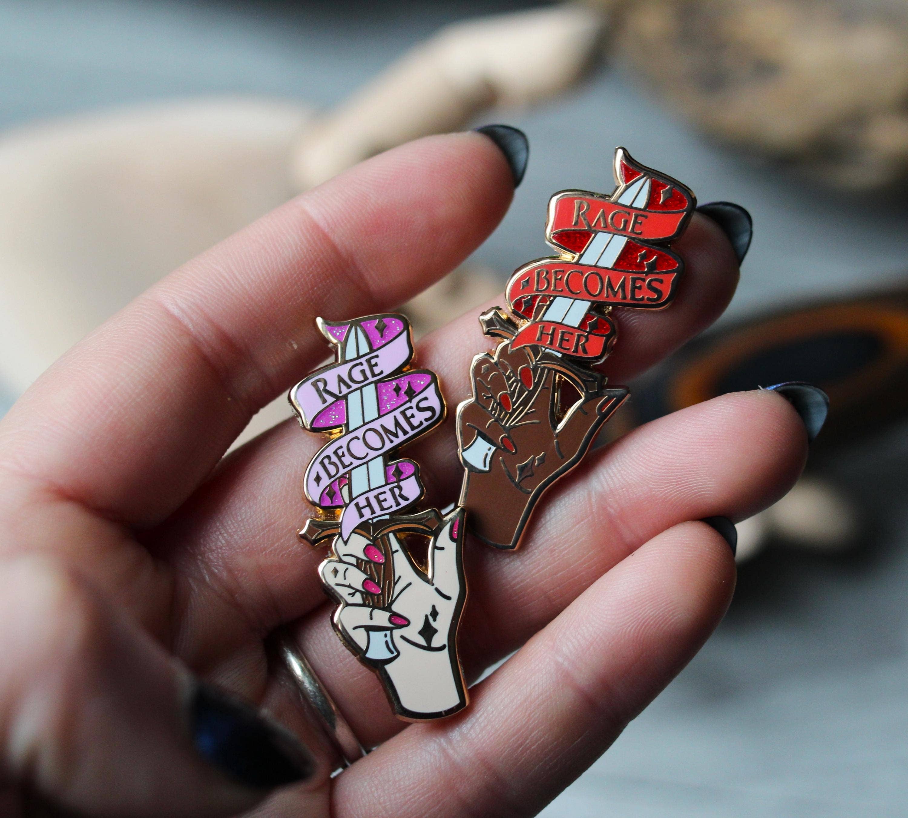 Geek and Artsy - Rage Becomes Her Enamel Pin