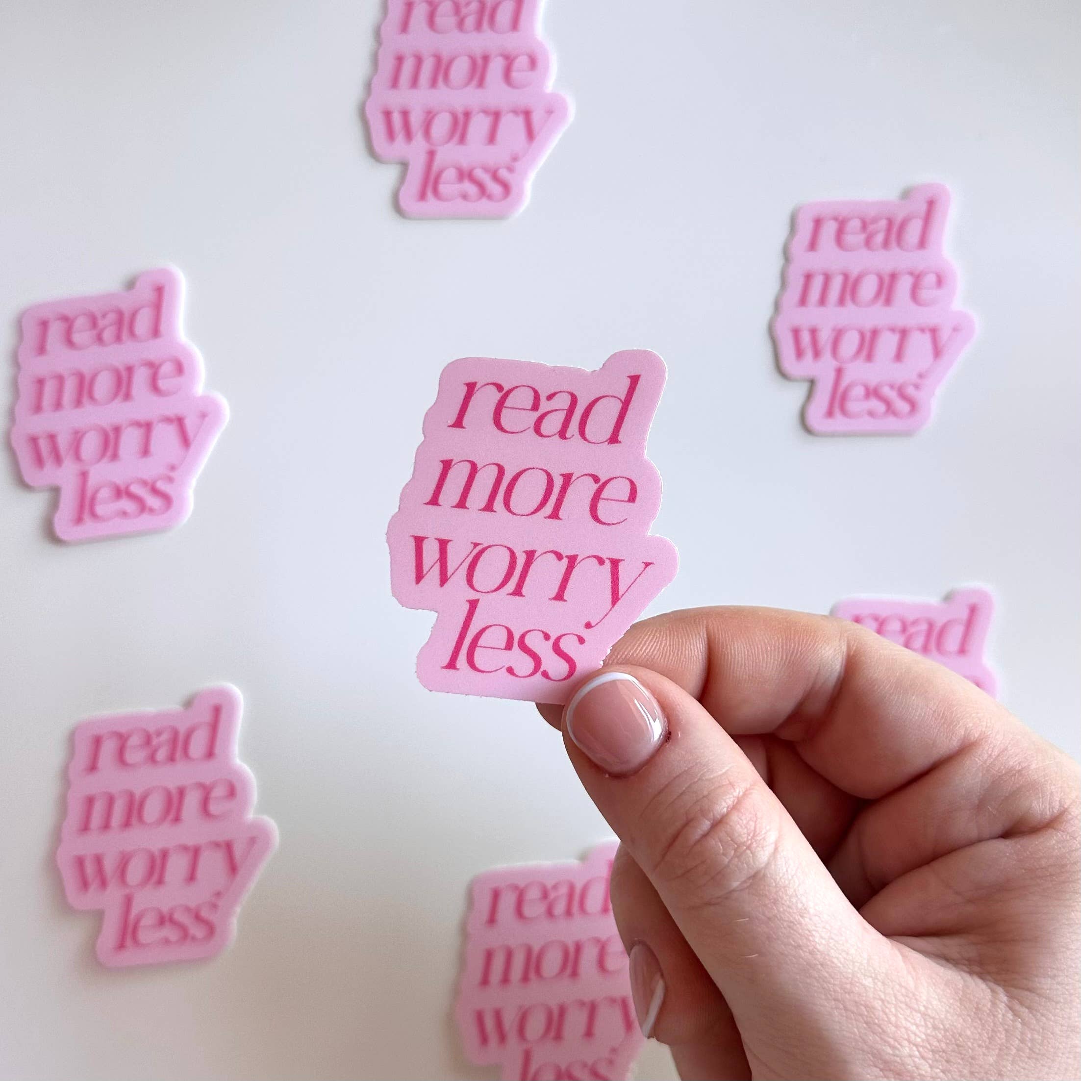 Dolly's Doodles - Read More Worry Less Matte Sticker