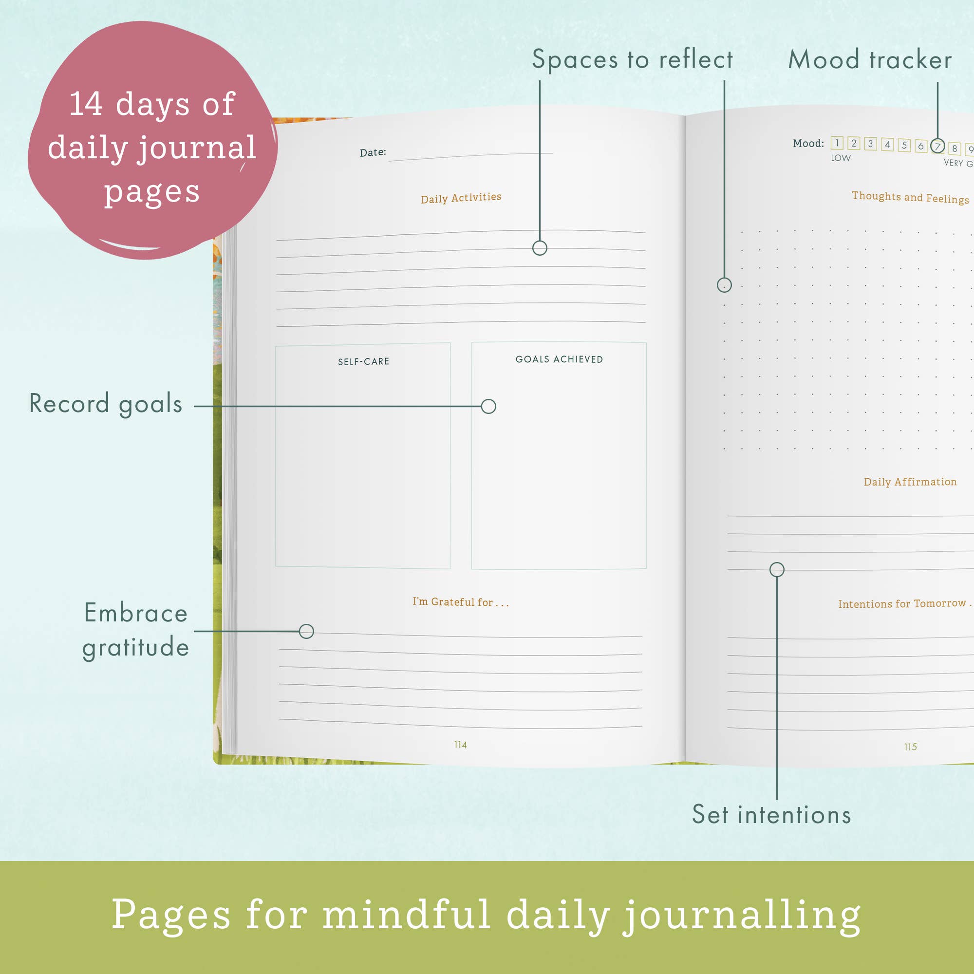Mindfulness Journal | Wellbeing workbook | Pause