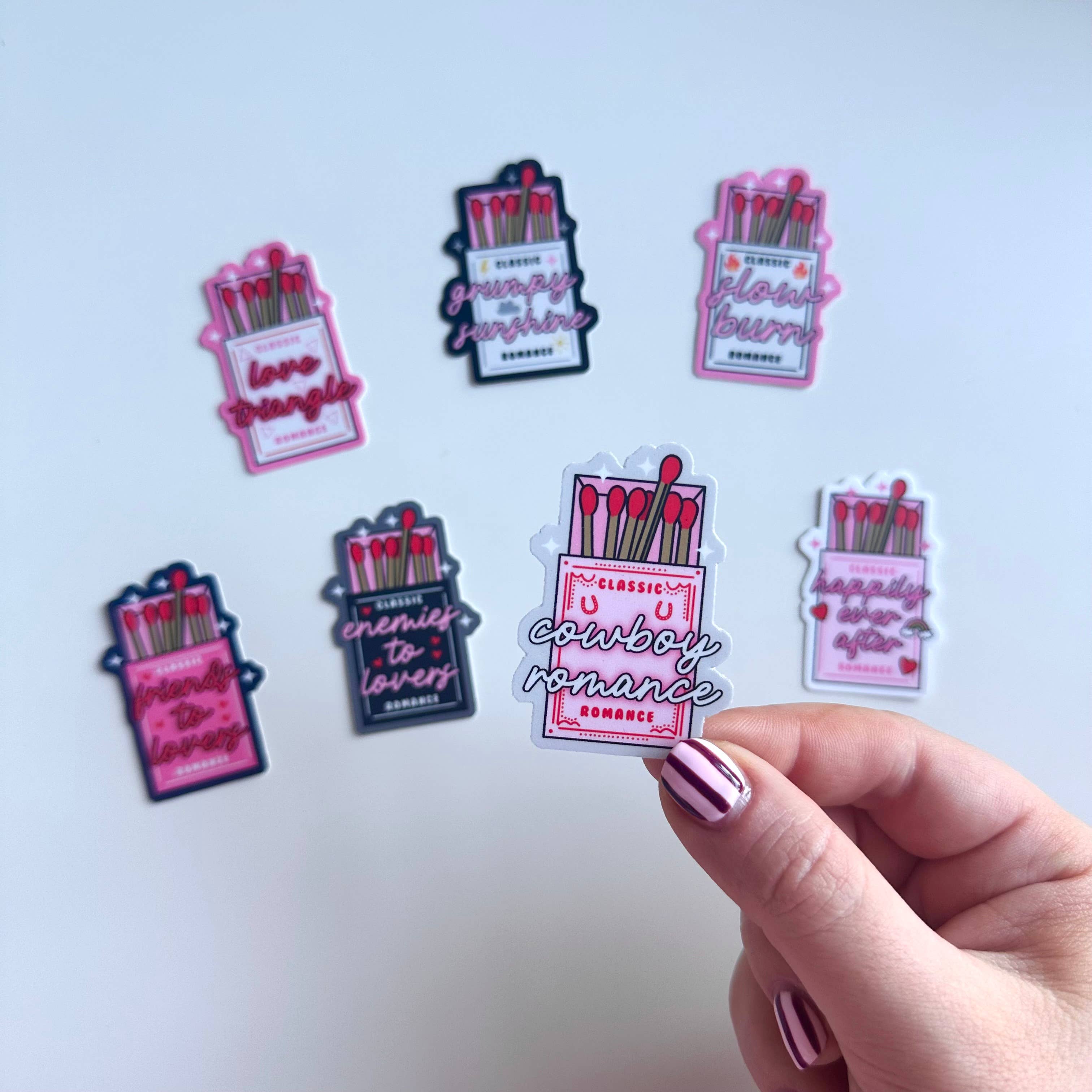 Dolly's Doodles - Enemies to Lovers Matchbox Matte Sticker