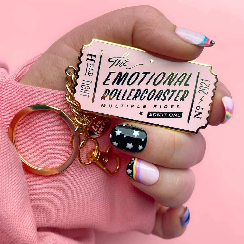 Emotional Rollercoaster Ticket Keychain