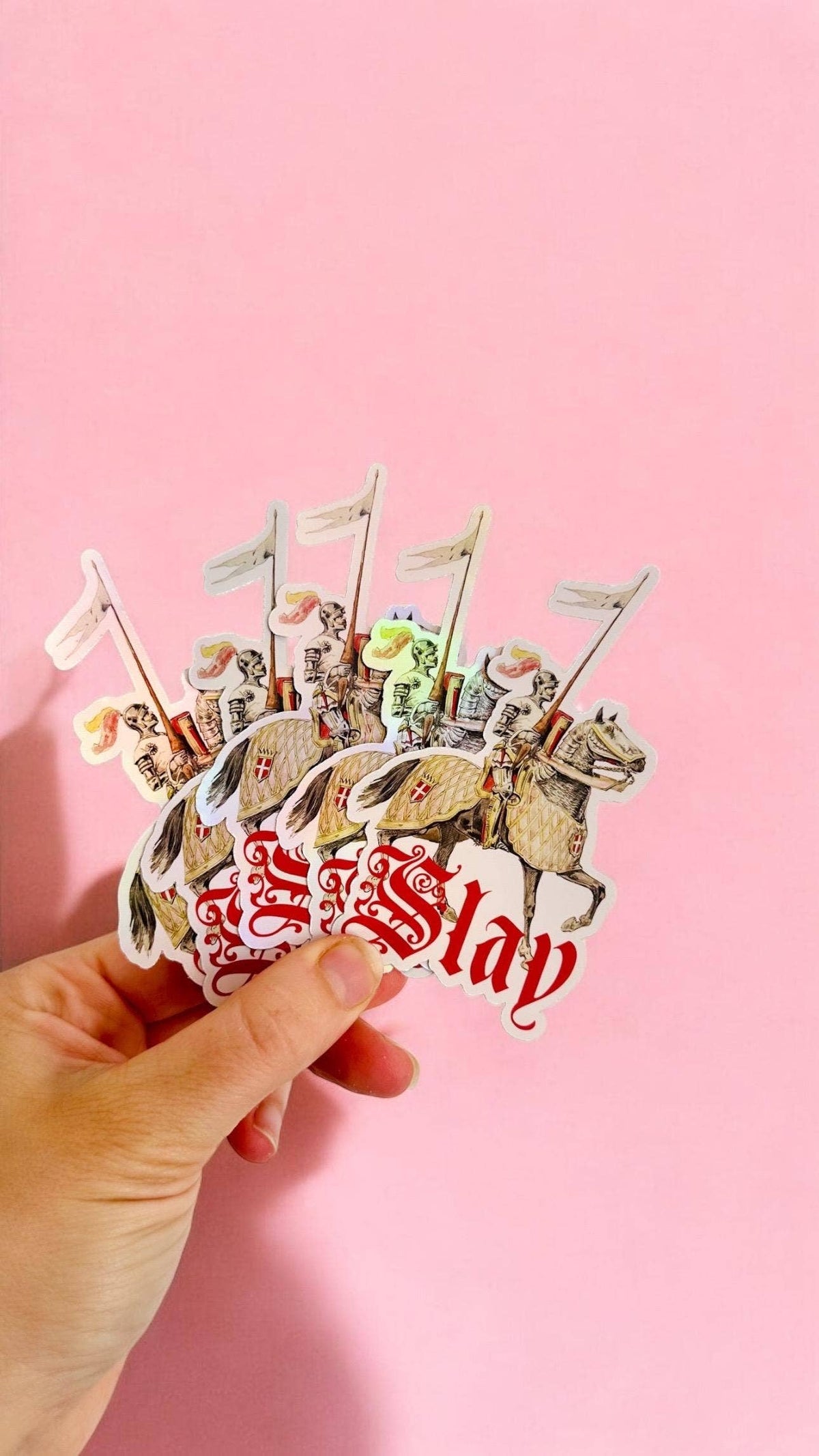 Medieval Funny Holographic Vinyl Sticker
