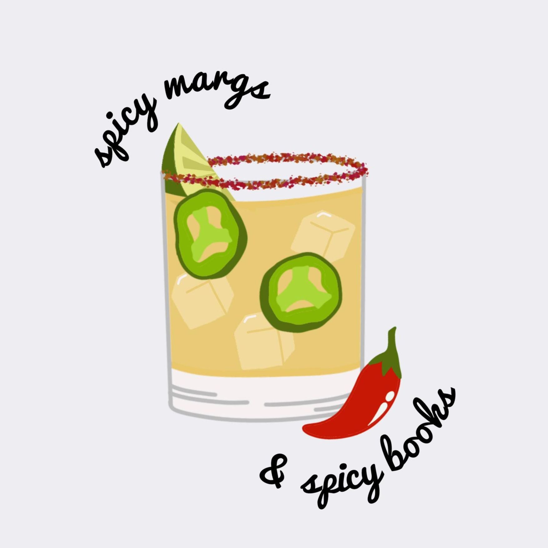 "spicy margs and spicy books" embroidered T-shirt