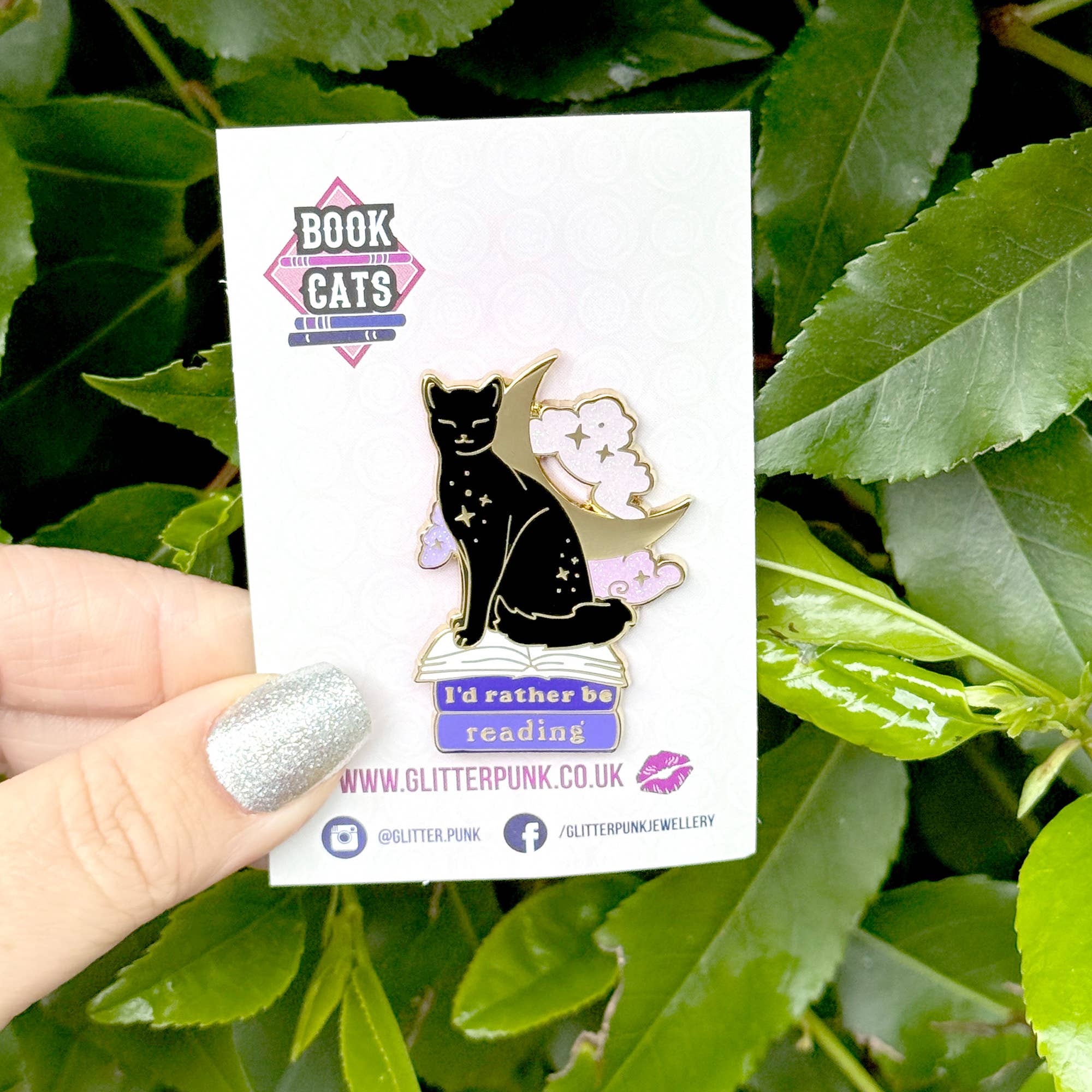 Glitter Punk - I’d Rather be Reading Cat Enamel Pin