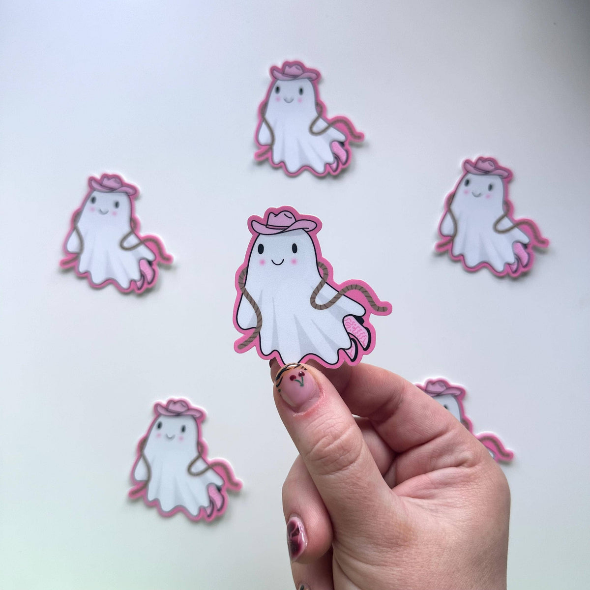 Matte Sticker | Ghost Cowboy Cowgirl Rodeo Pink Gift
