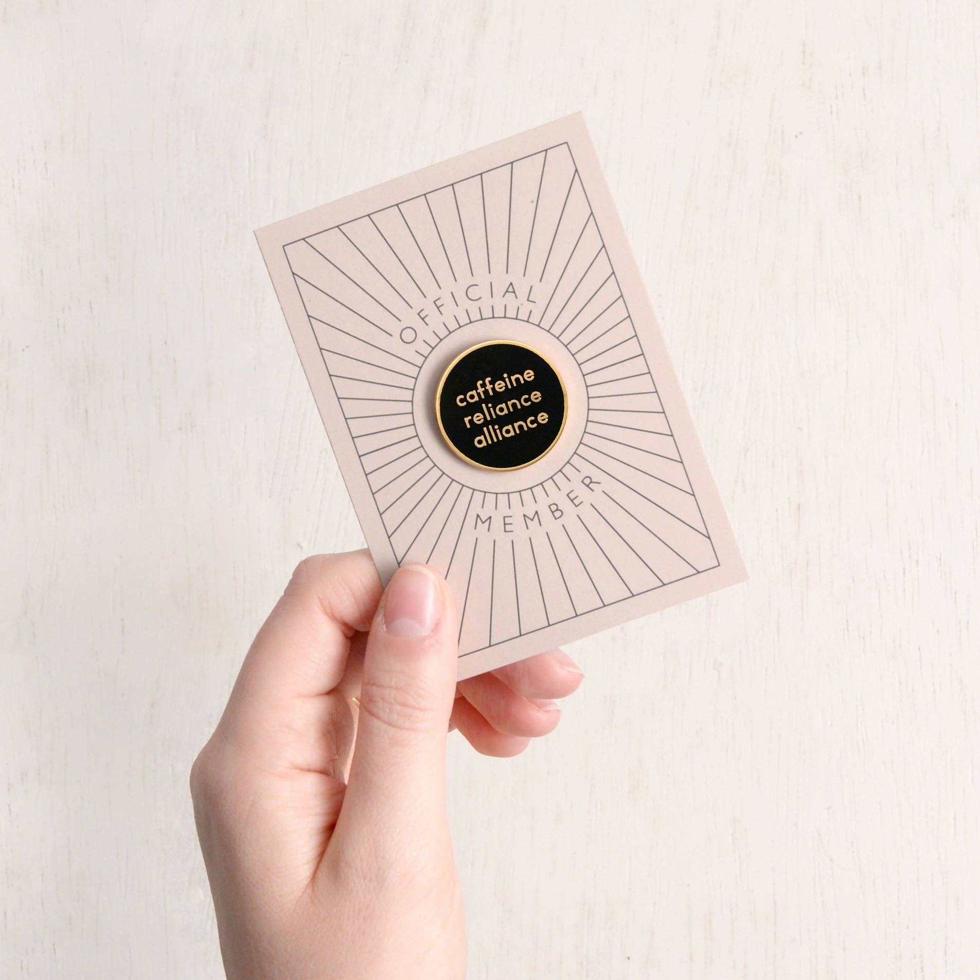 Alphabet Bags - Caffeine Reliance Alliance Enamel Pin