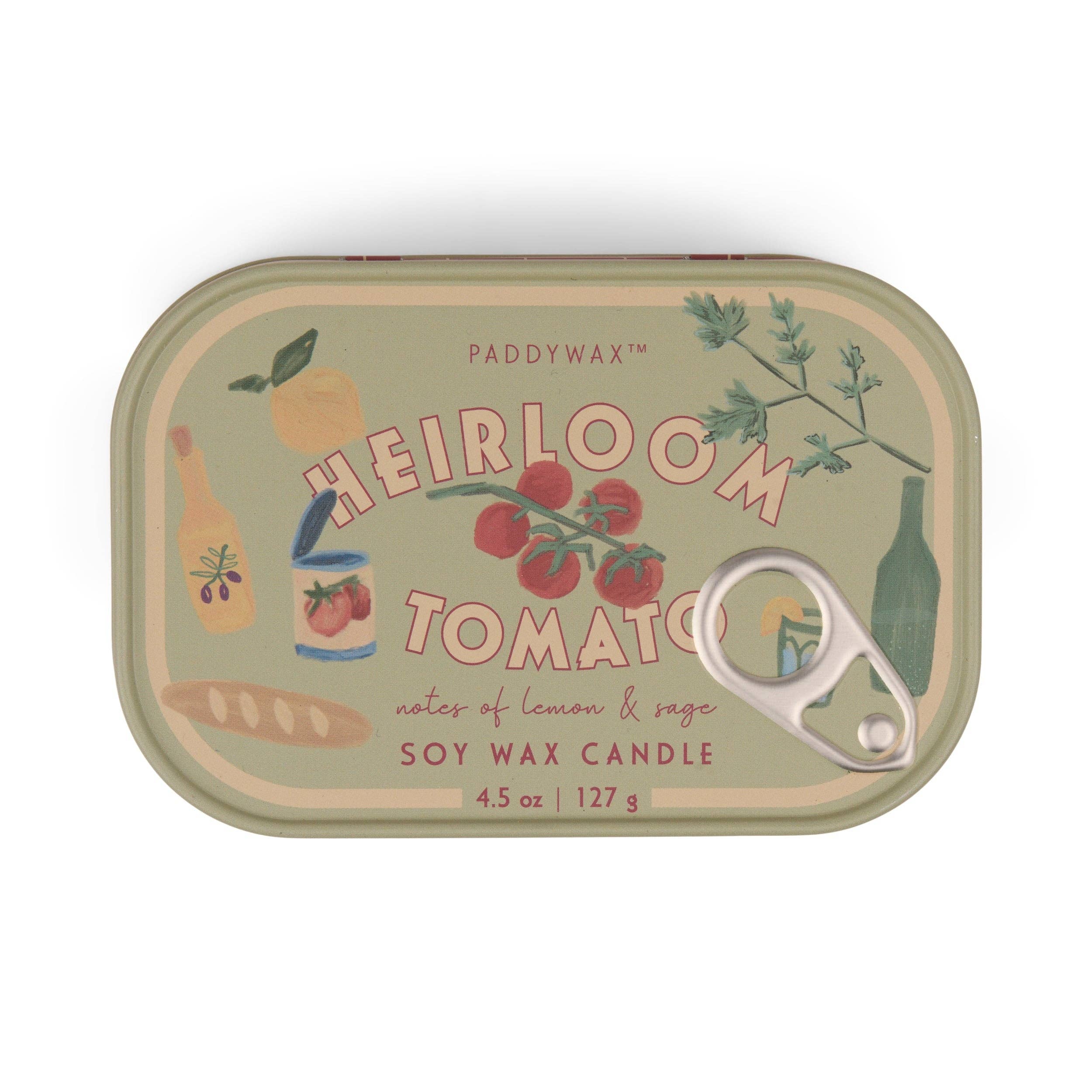 Bistro 4.5oz/127g Tomato Printed Tin Candle - Heirloom Tomato